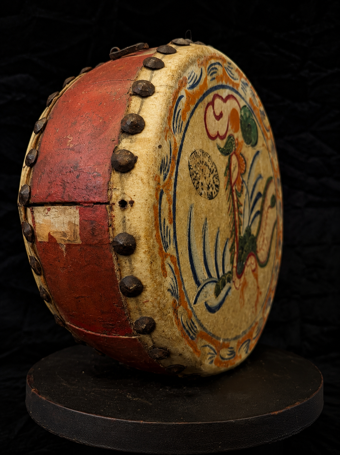 Antique Chinese Double-Sided Drum
