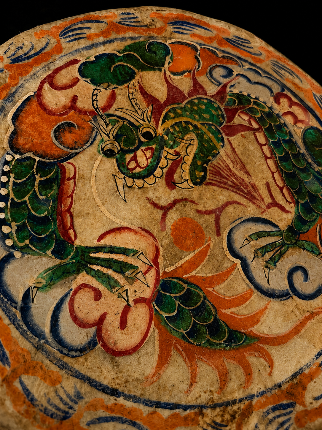 Antique Chinese Double-Sided Drum
