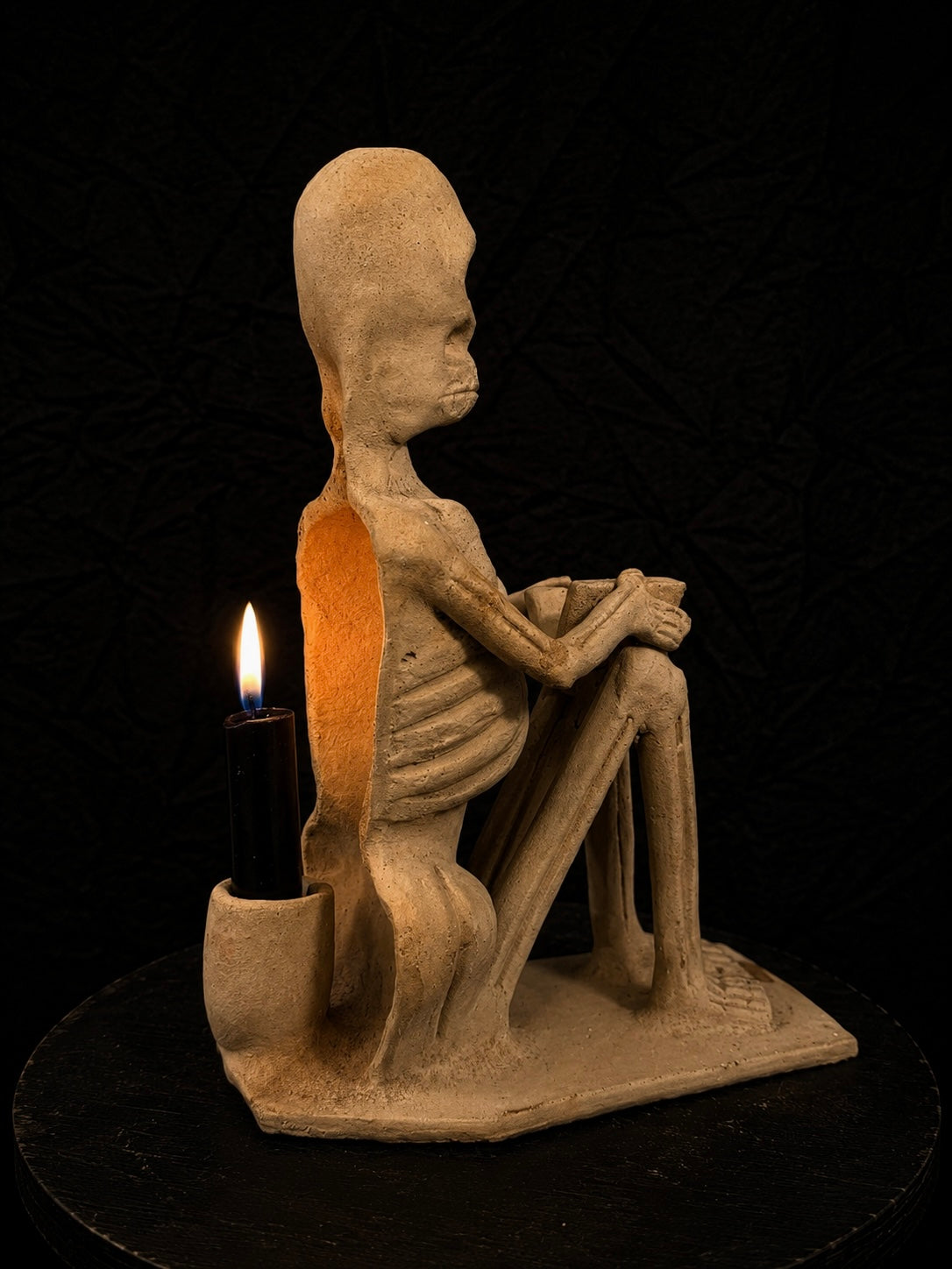 Mid-Century Folk Skeleton Candle Holder