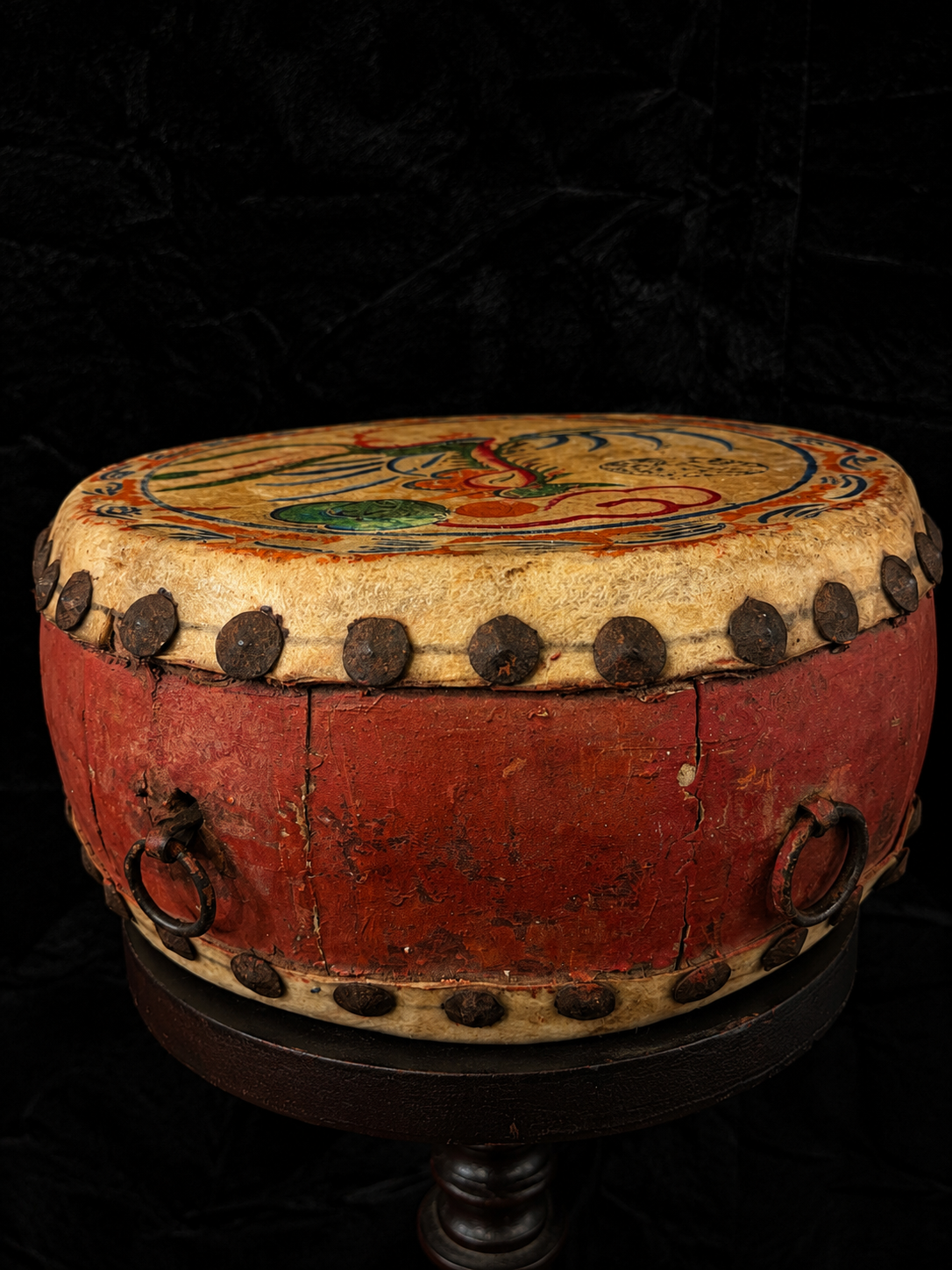 Antique Chinese Double-Sided Drum