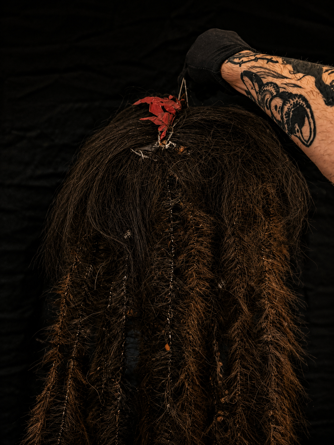 Vintage Balinese Rangda Witch Mask w/ Animal Hair