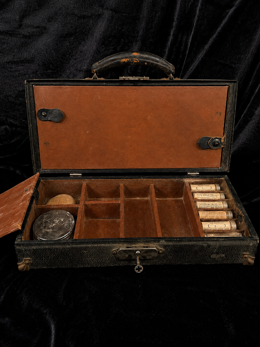Antique Mortician’s Restorative Surgery Kit w/ Original Wax Jars & Key