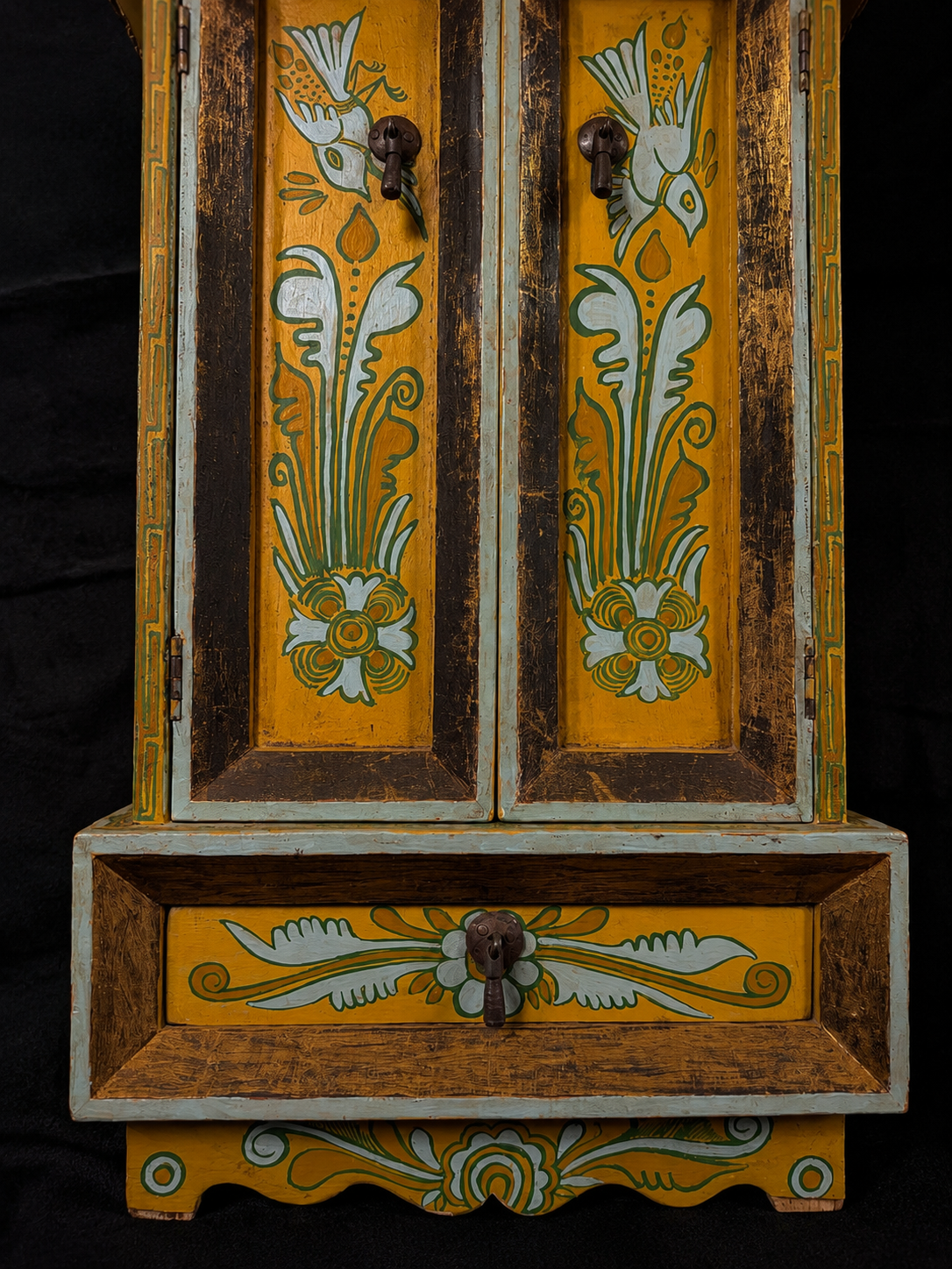 Vintage Mirrored Shrine Wall Cabinet