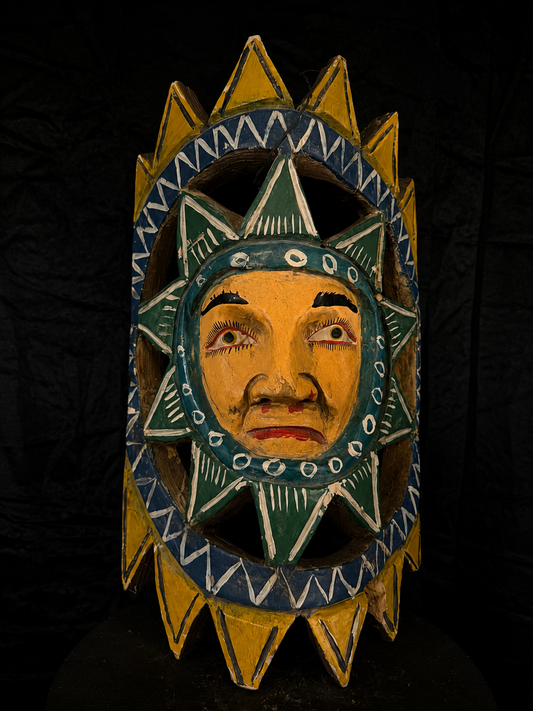 Large Vintage Mexican Celestial Sun Face Mask