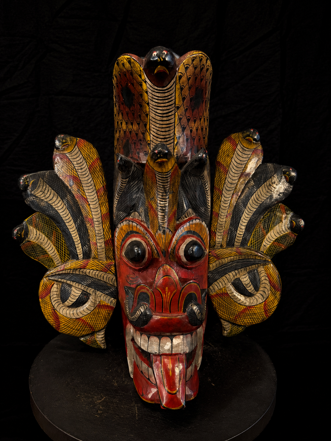 Large Sri Lankan Naga Raksha (Cobra Demon) Wooden Mask