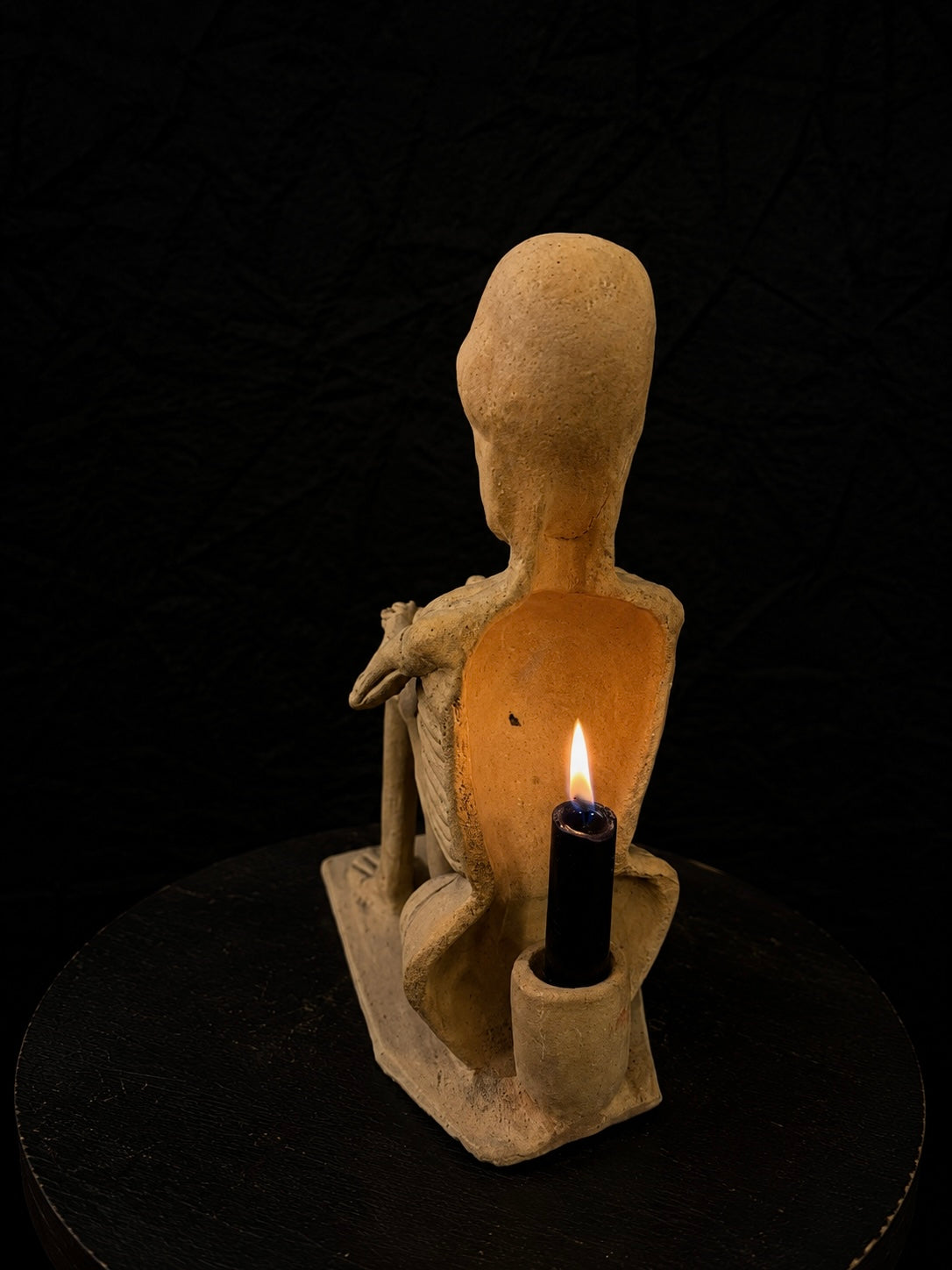 Mid-Century Folk Skeleton Candle Holder