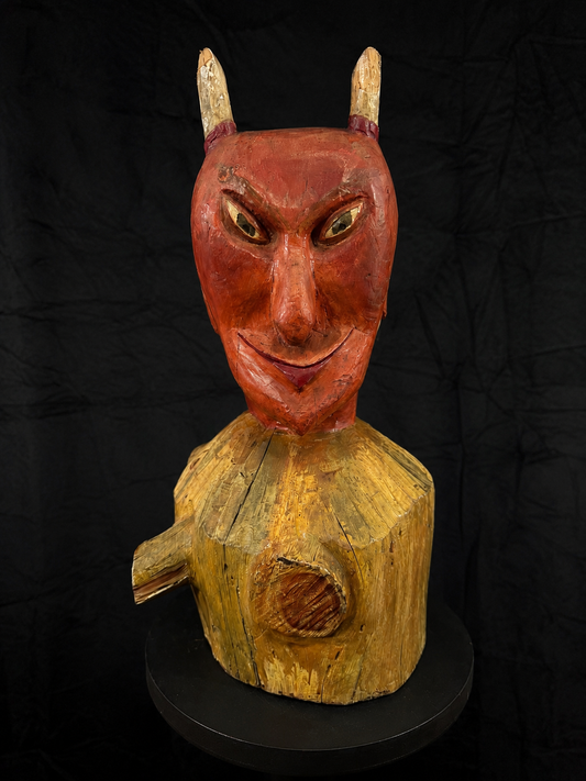 Large Mid-Century Folk Devil Stump