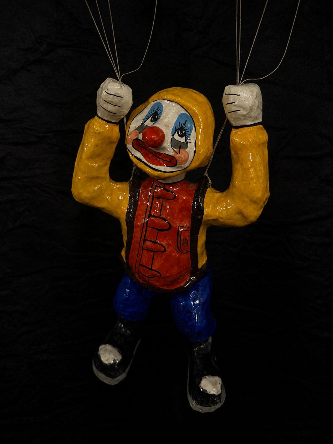 Vintage Papier-Mâché Parachuting Circus Clown #1