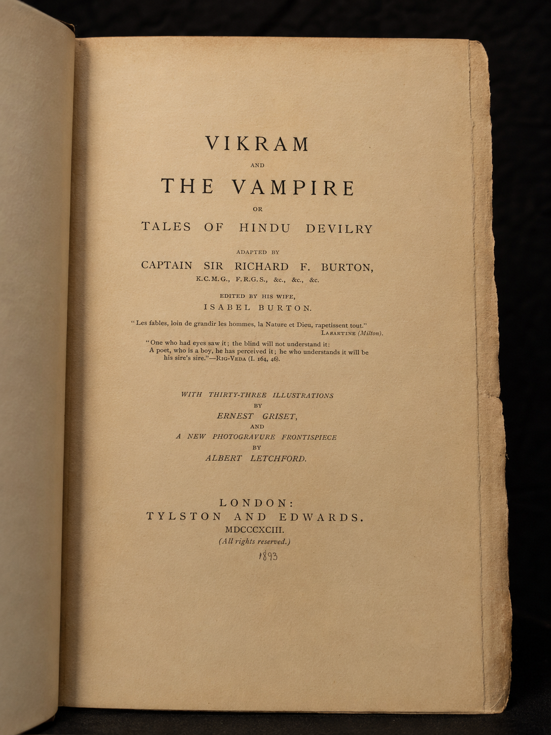 Vikram and the Vampire (1893) Limited Edition