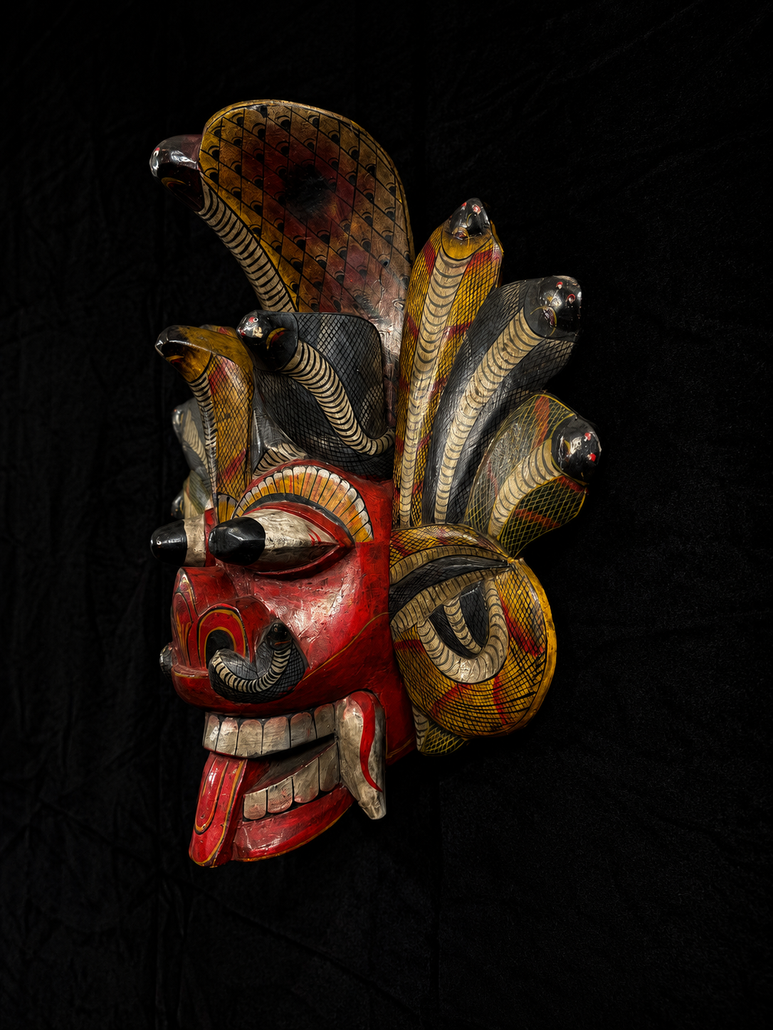 Large Sri Lankan Naga Raksha (Cobra Demon) Wooden Mask