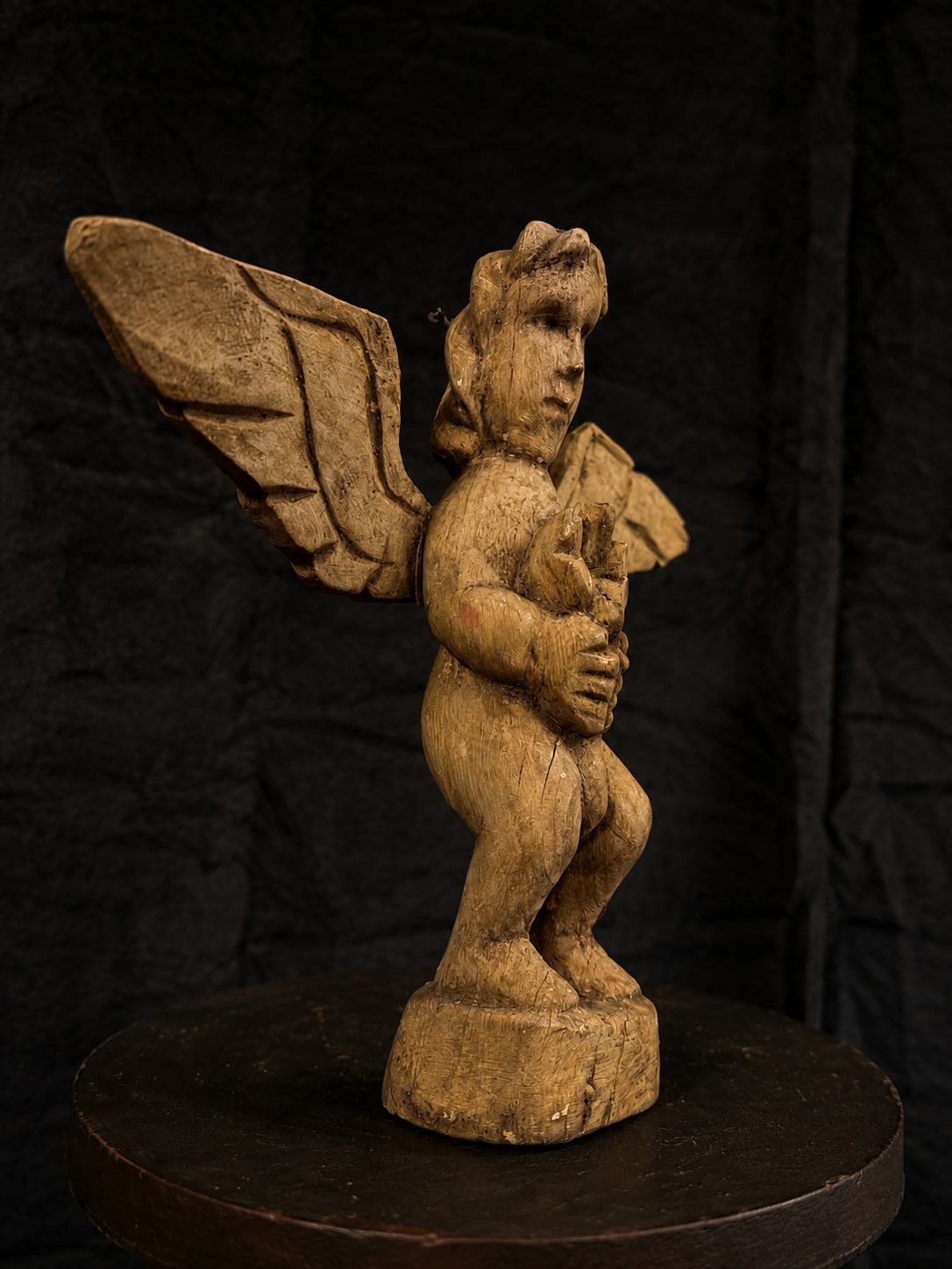 Antique Folk Devotional Angel Figure