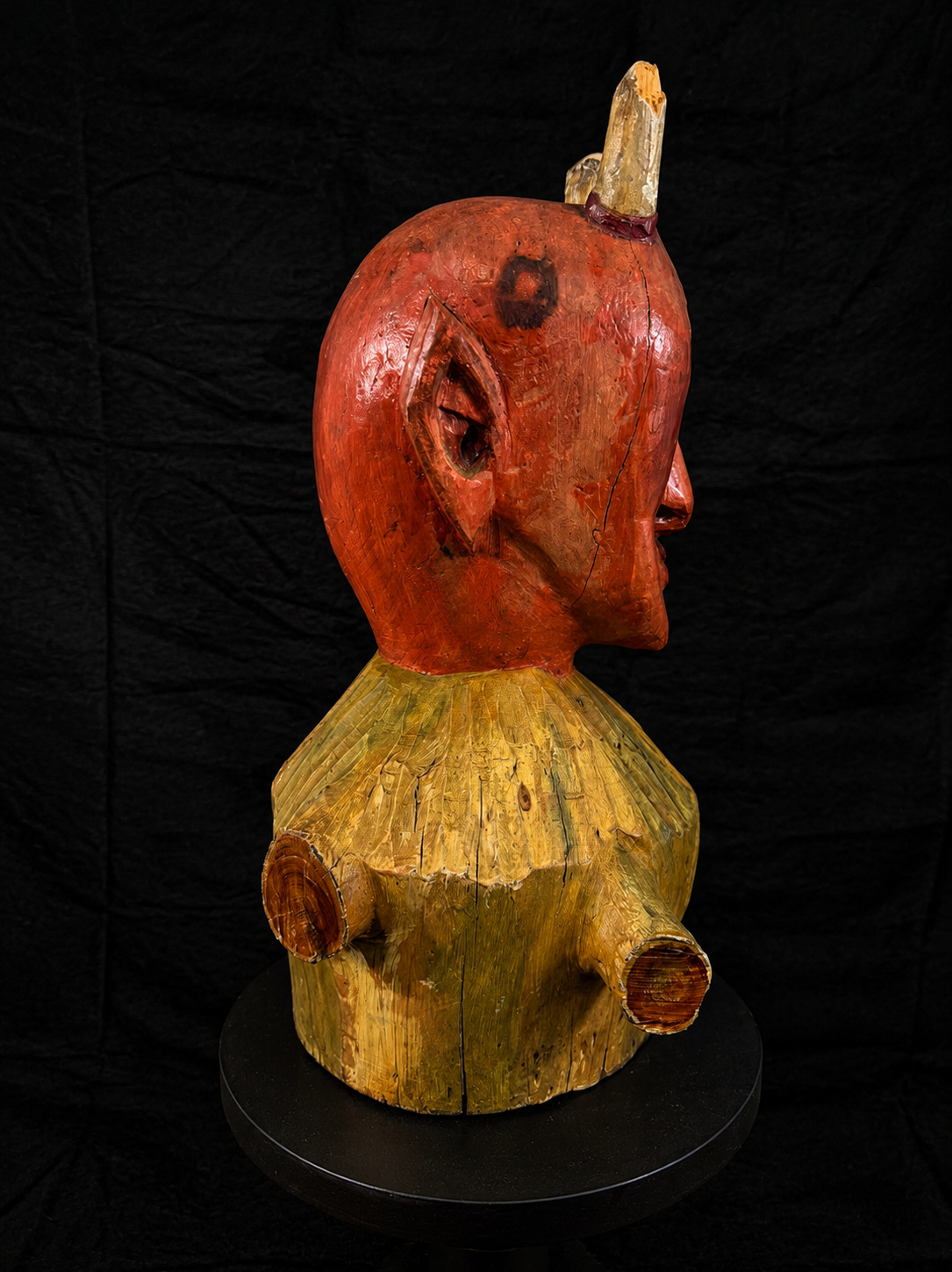 Large Mid-Century Folk Devil Stump
