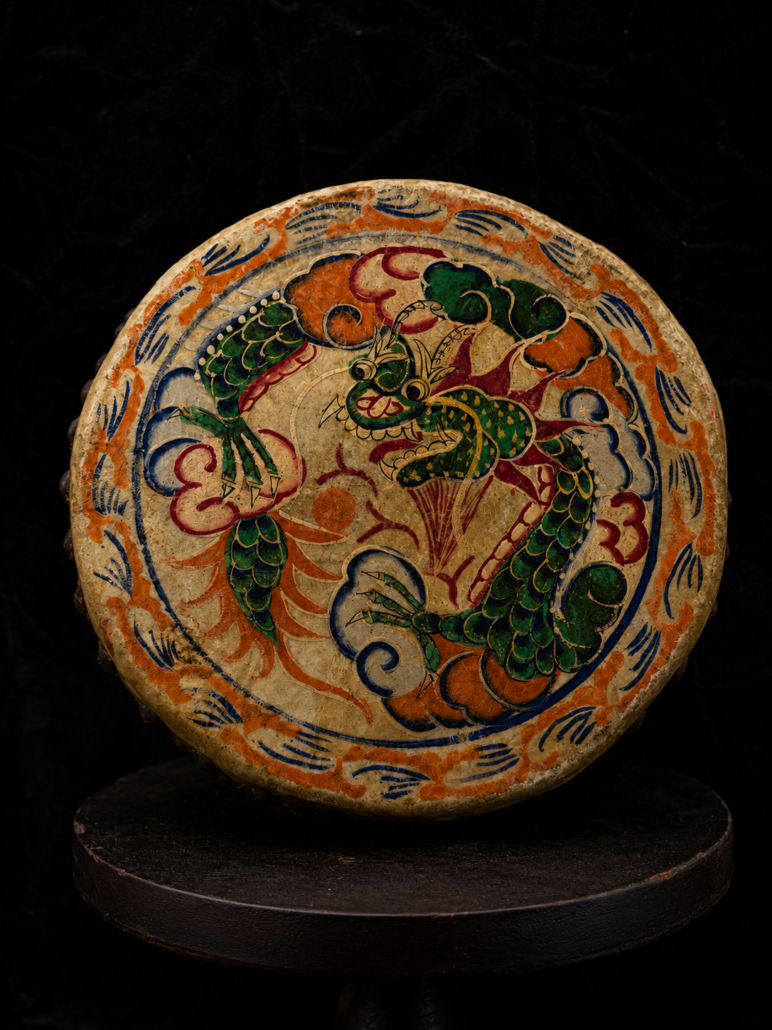 Antique Chinese Double-Sided Drum