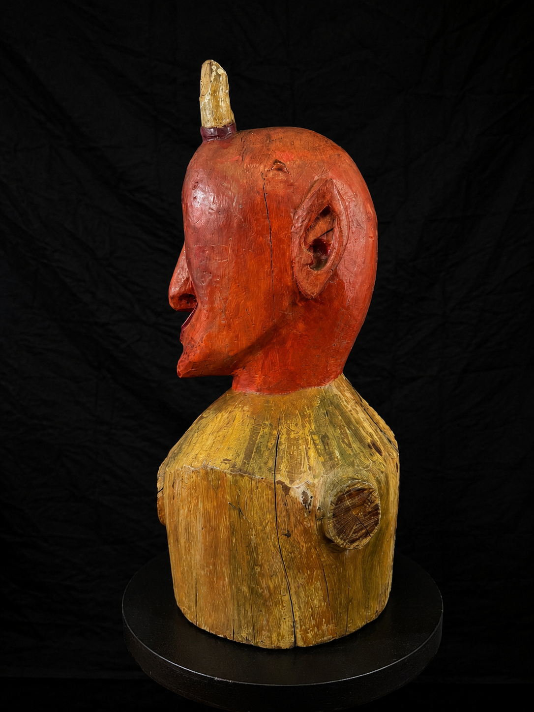Large Mid-Century Folk Devil Stump