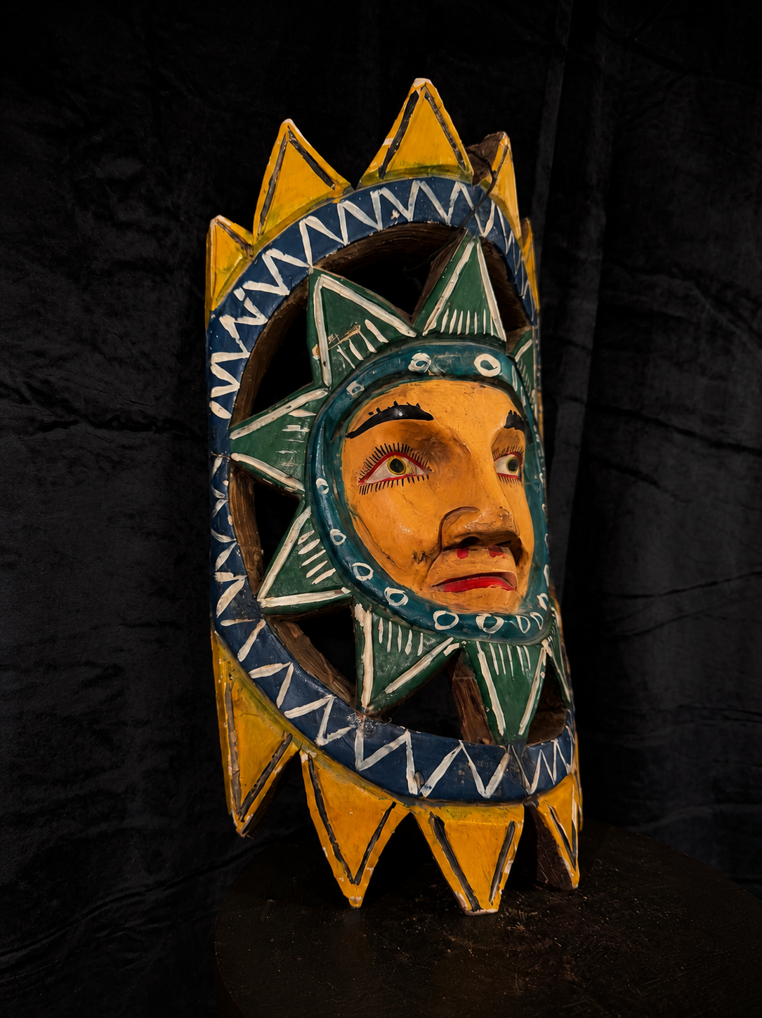 Large Vintage Mexican Celestial Sun Face Mask