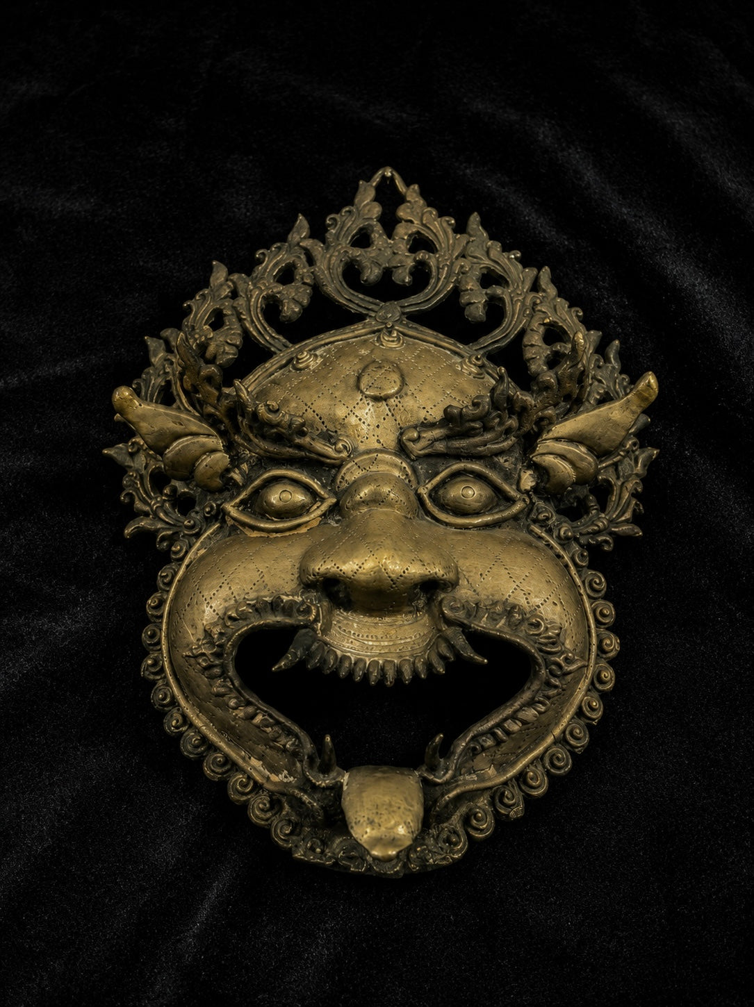 Antique Nepalese Protective Spirit Temple Ornament