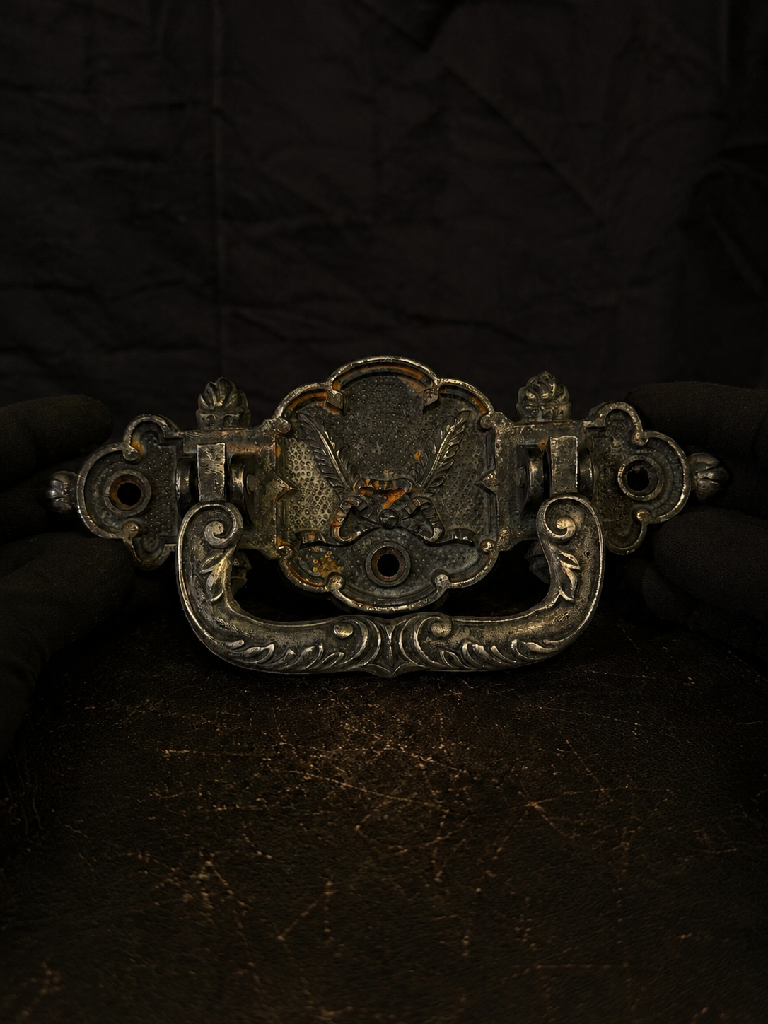 Antique Victorian Memento Mori Coffin Handle #2