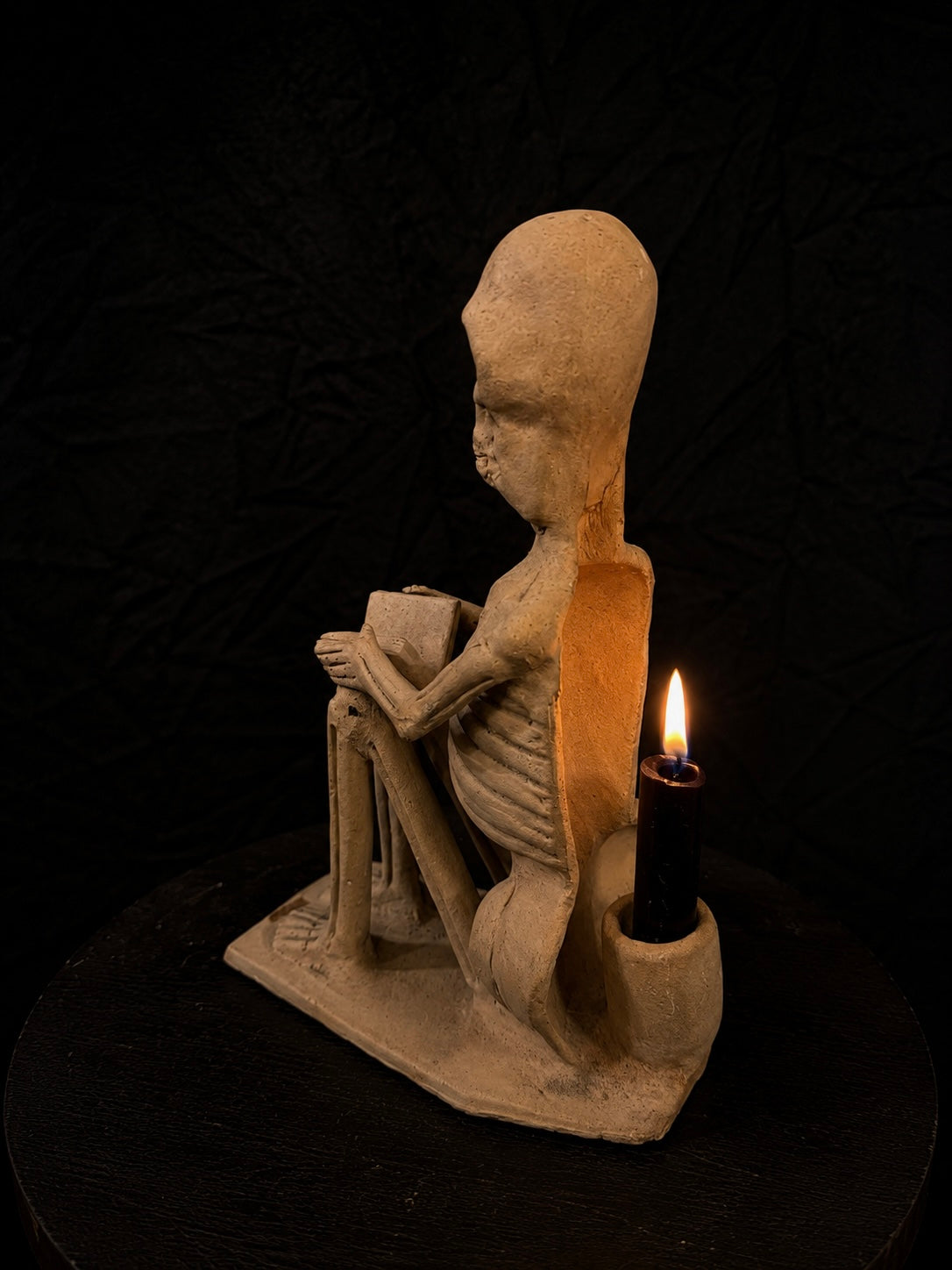 Mid-Century Folk Skeleton Candle Holder