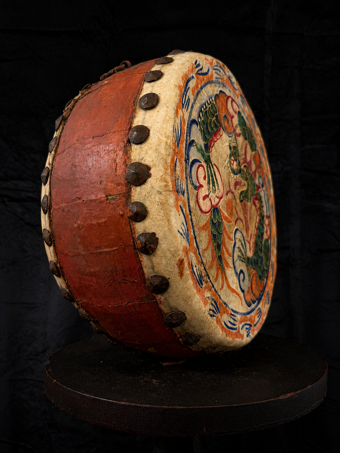 Antique Chinese Double-Sided Drum