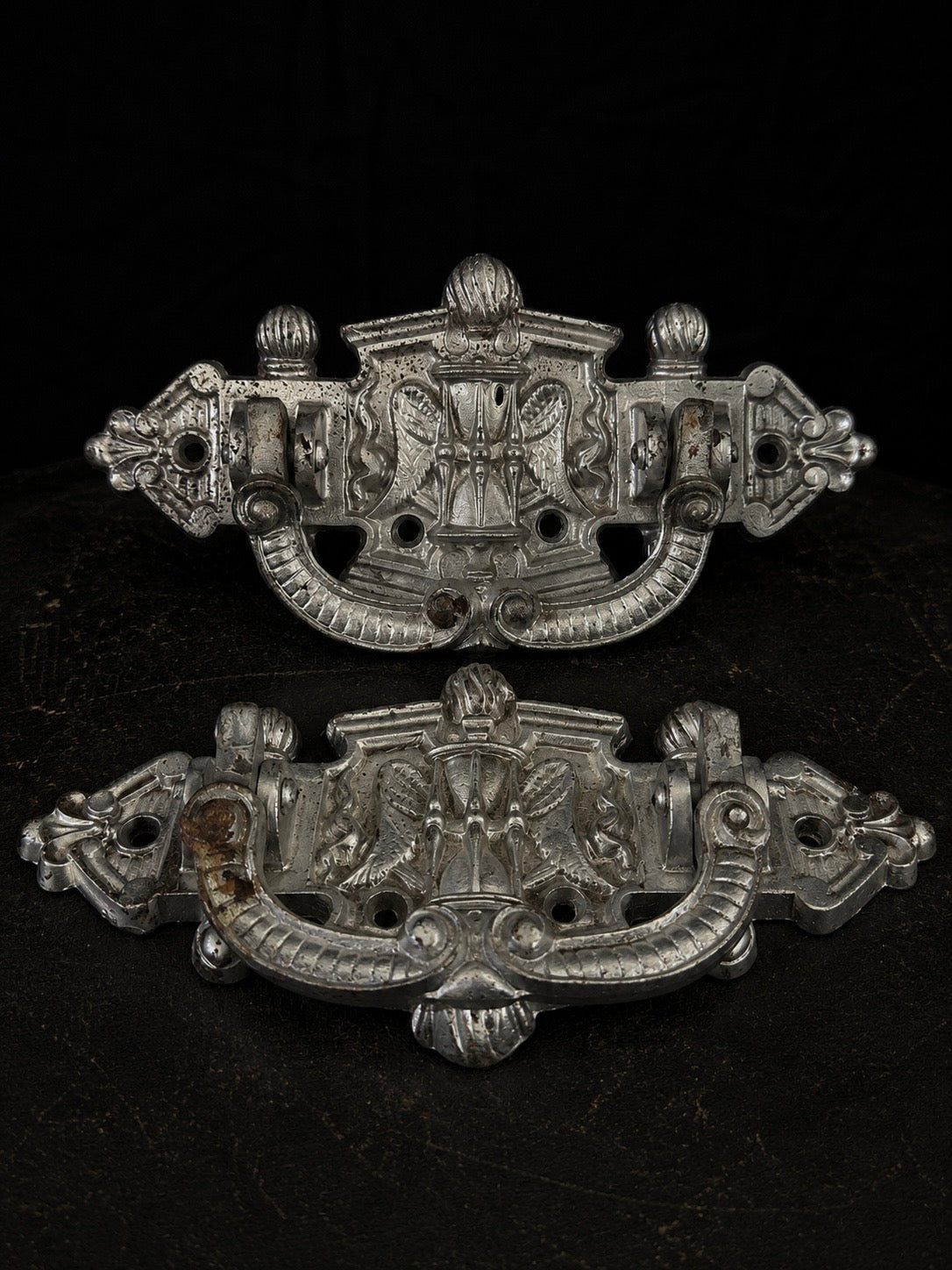Pair of Victorian Memento Mori Coffin Handles