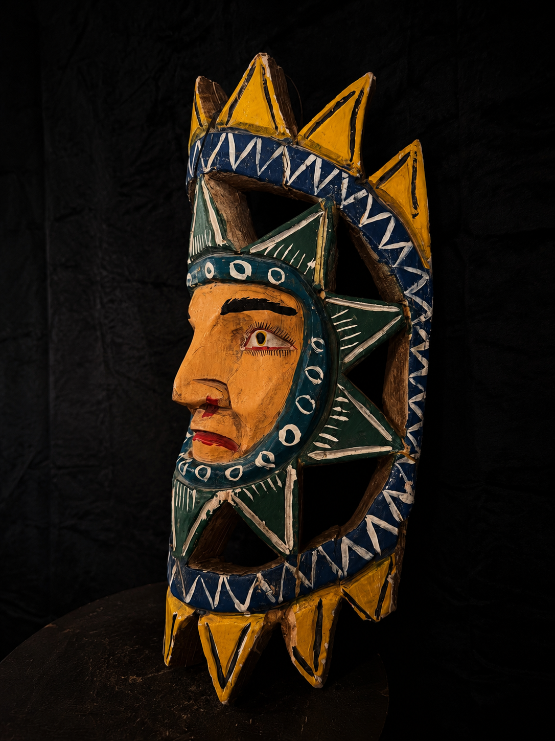 Large Vintage Mexican Celestial Sun Face Mask