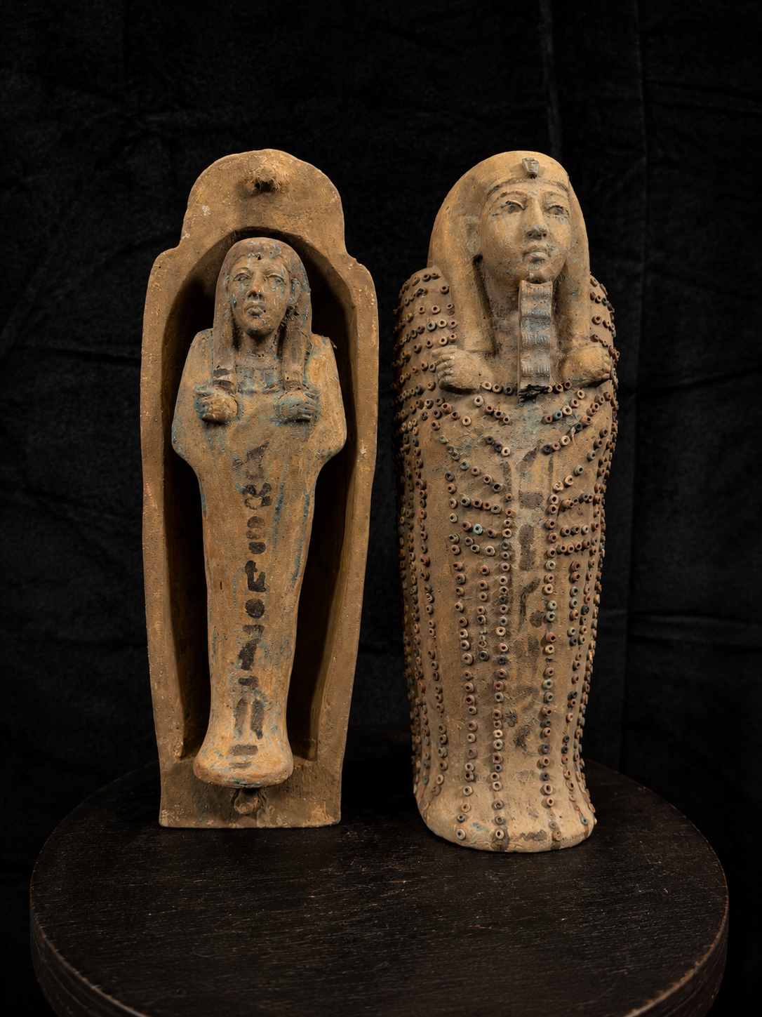 Egyptian Funerary Sarcophagus with Mummiform Figure