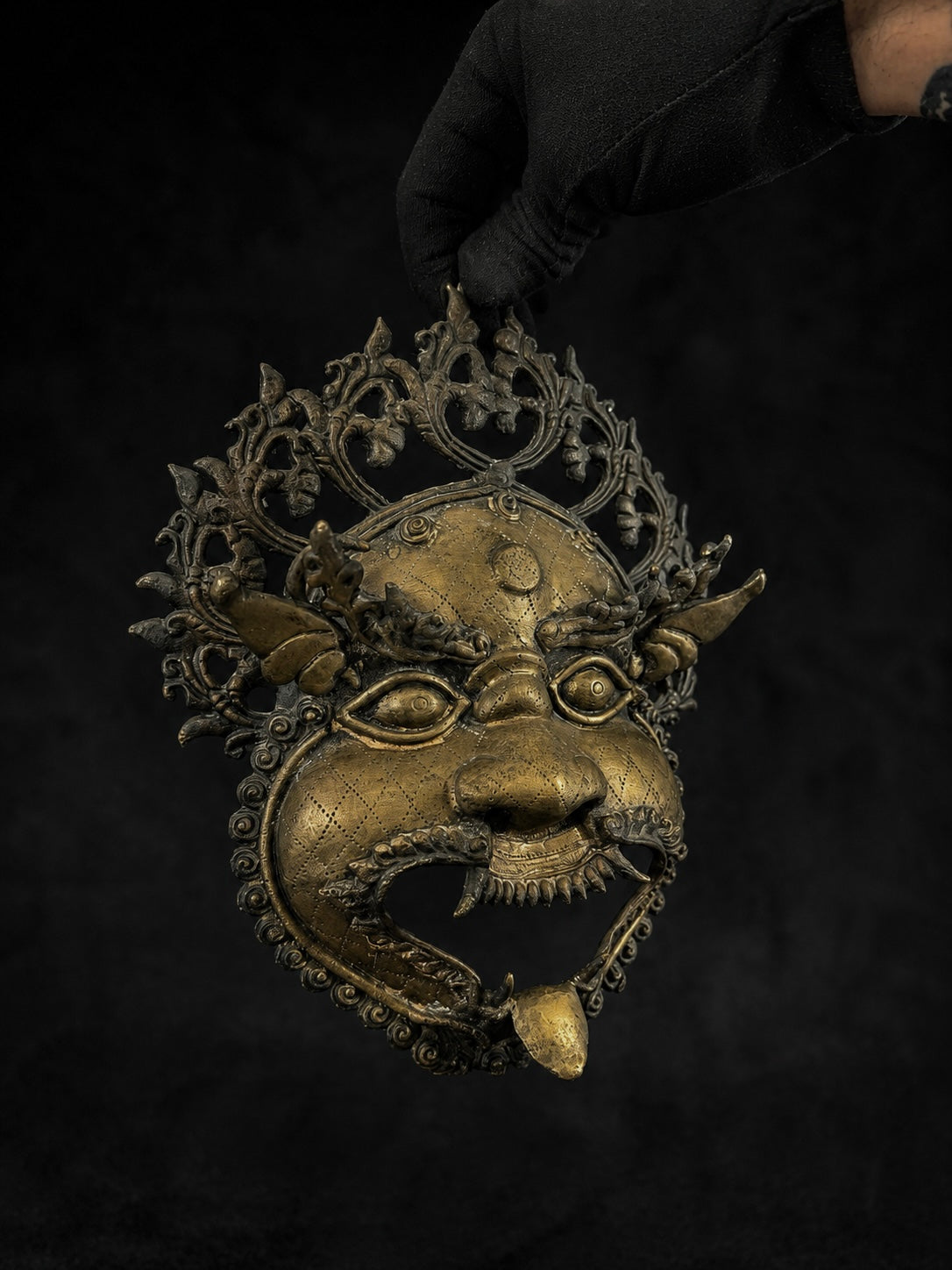Antique Nepalese Protective Spirit Temple Ornament