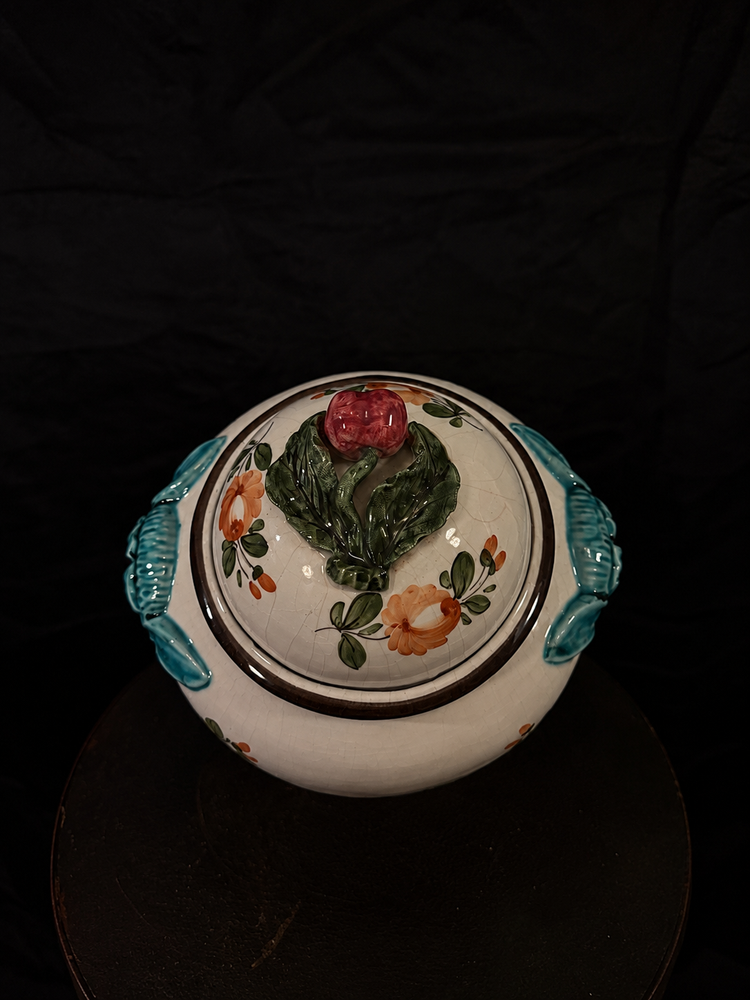 Vintage Italian Apothecary Urn "Pulvis Cachecticus" Satyr / Devil Faces