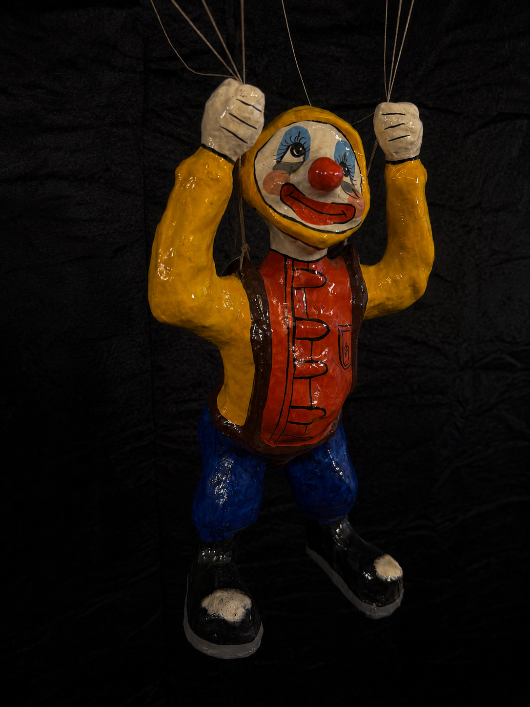 Vintage Papier-Mâché Parachuting Circus Clown #1