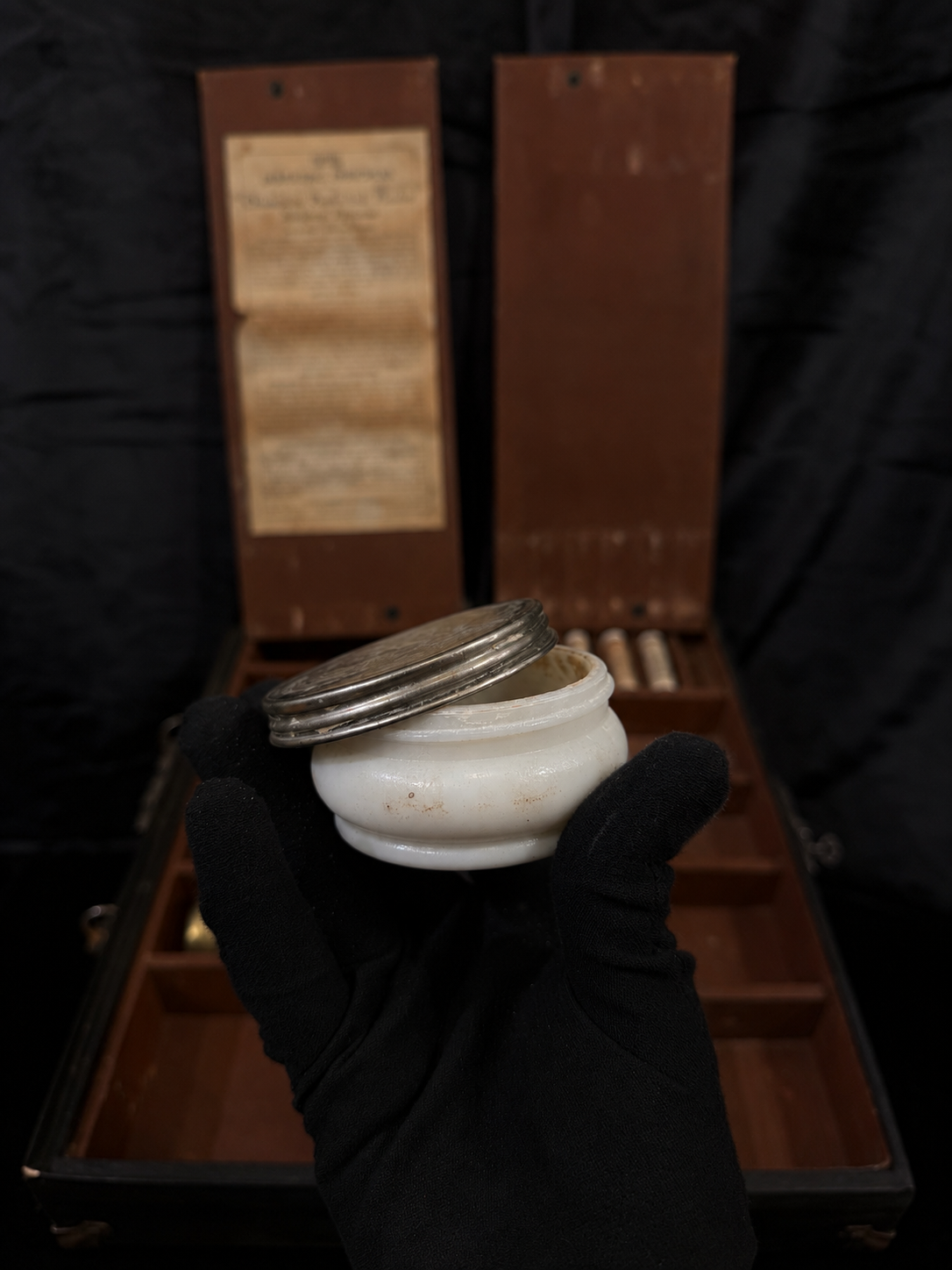 Antique Mortician’s Restorative Surgery Kit w/ Original Wax Jars & Key