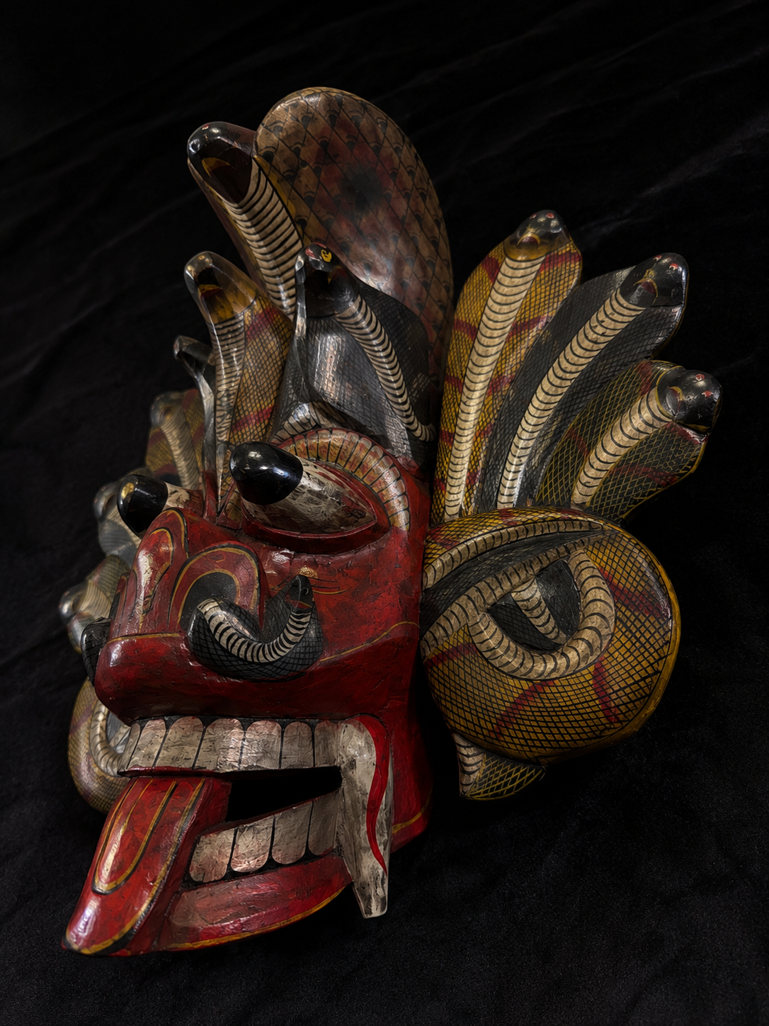 Large Sri Lankan Naga Raksha (Cobra Demon) Wooden Mask
