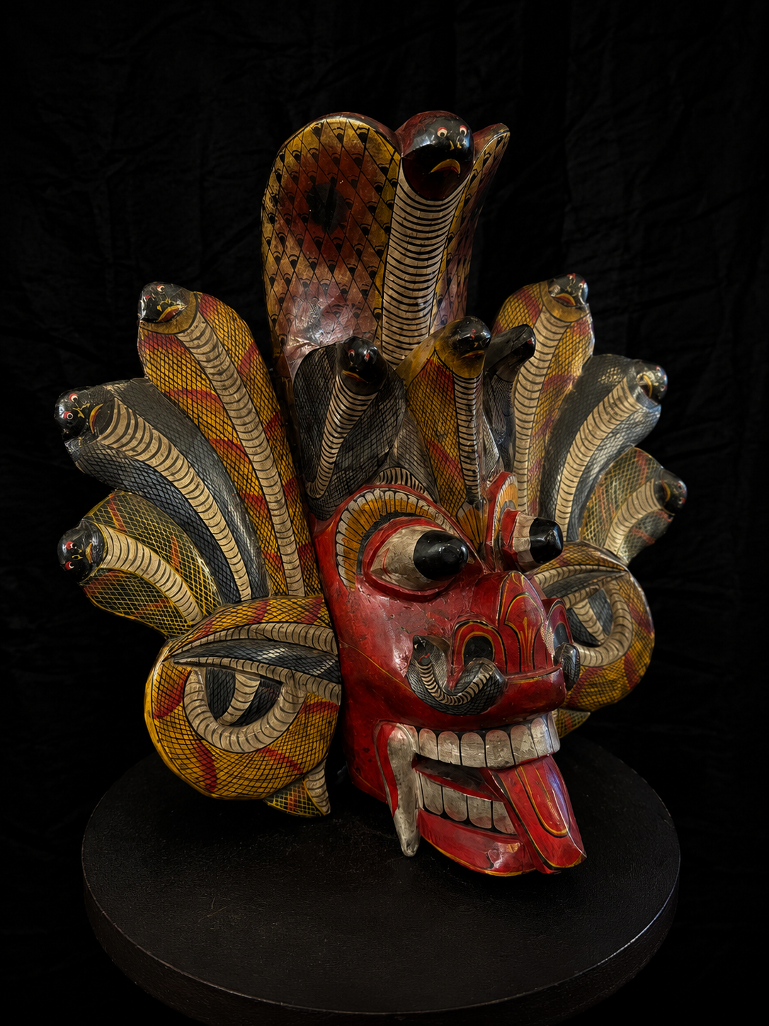 Large Sri Lankan Naga Raksha (Cobra Demon) Wooden Mask