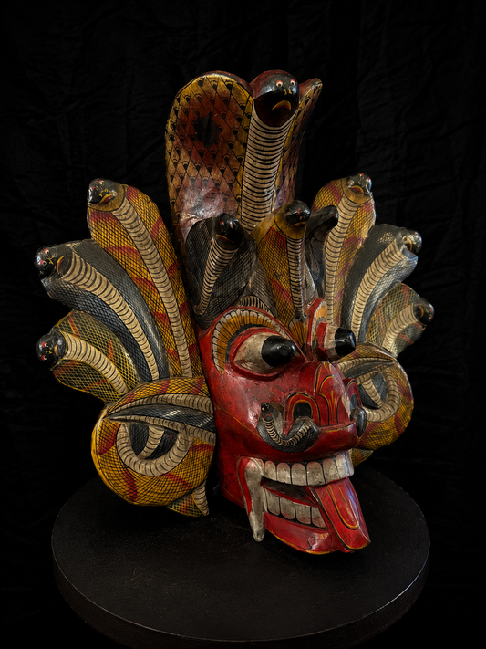 Large Sri Lankan Naga Raksha (Cobra Demon) Wooden Mask