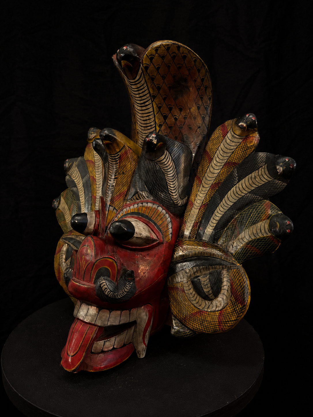 Large Sri Lankan Naga Raksha (Cobra Demon) Wooden Mask