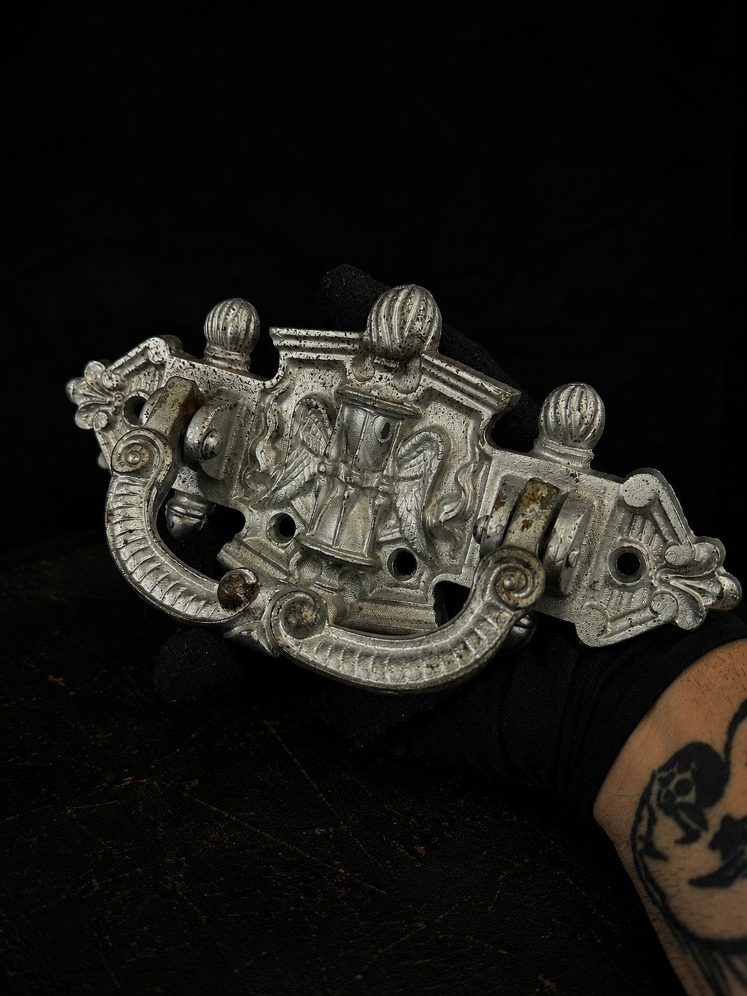 Pair of Victorian Memento Mori Coffin Handles
