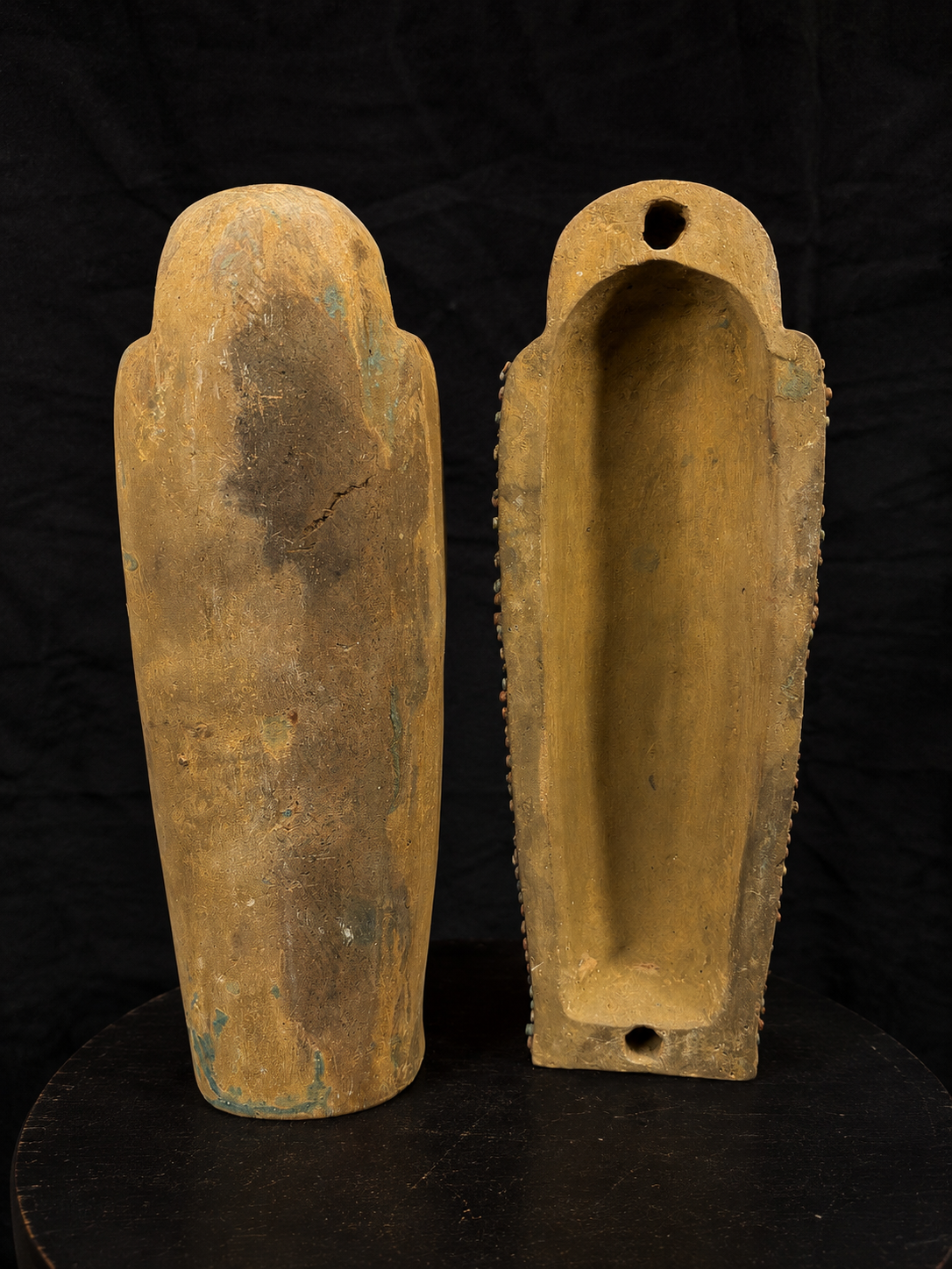 Egyptian Funerary Sarcophagus with Mummiform Figure