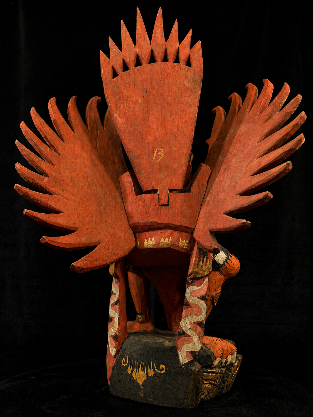 Large Vintage Balinese Polychrome Garuda Statue