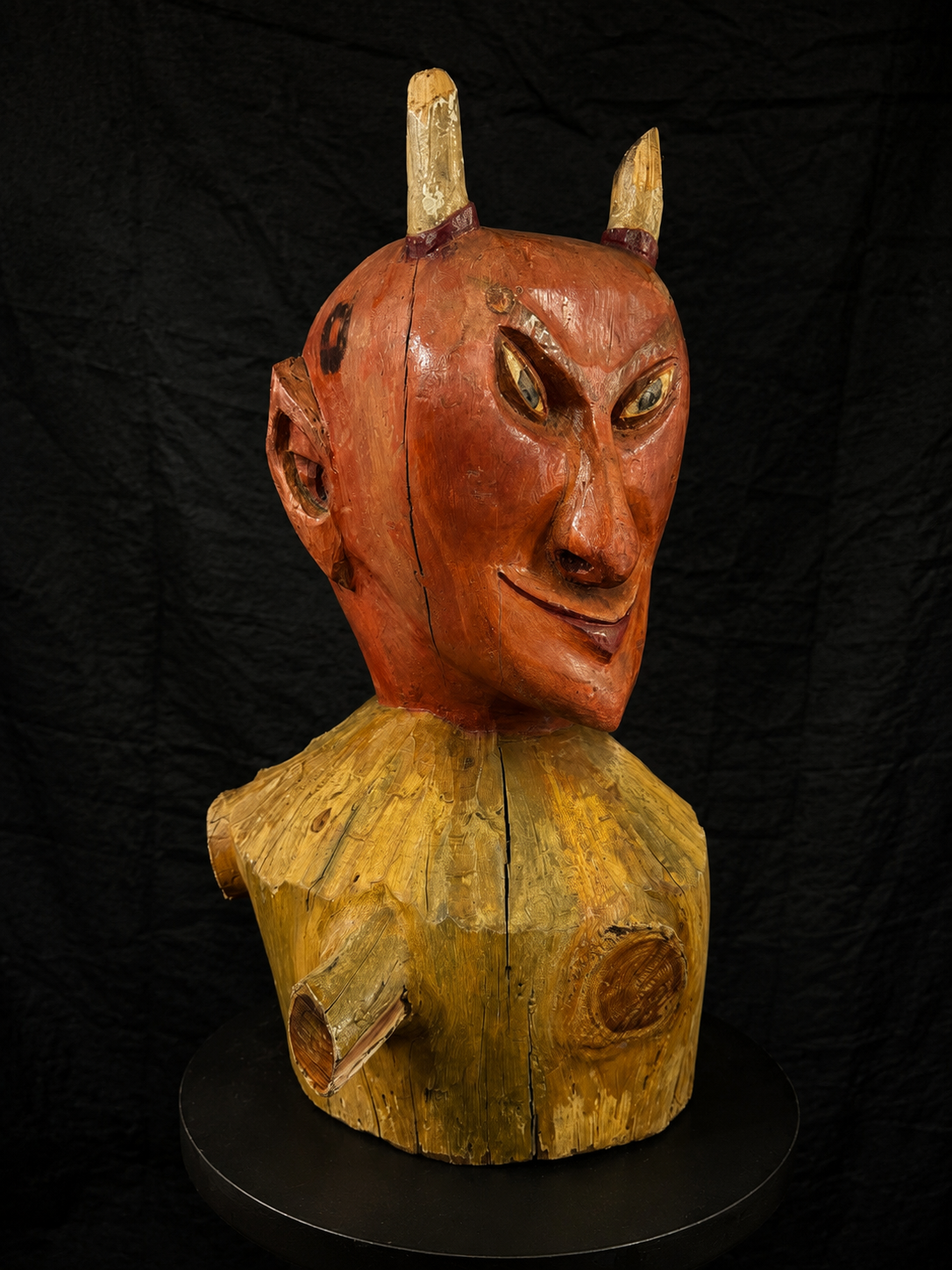 Large Mid-Century Folk Devil Stump