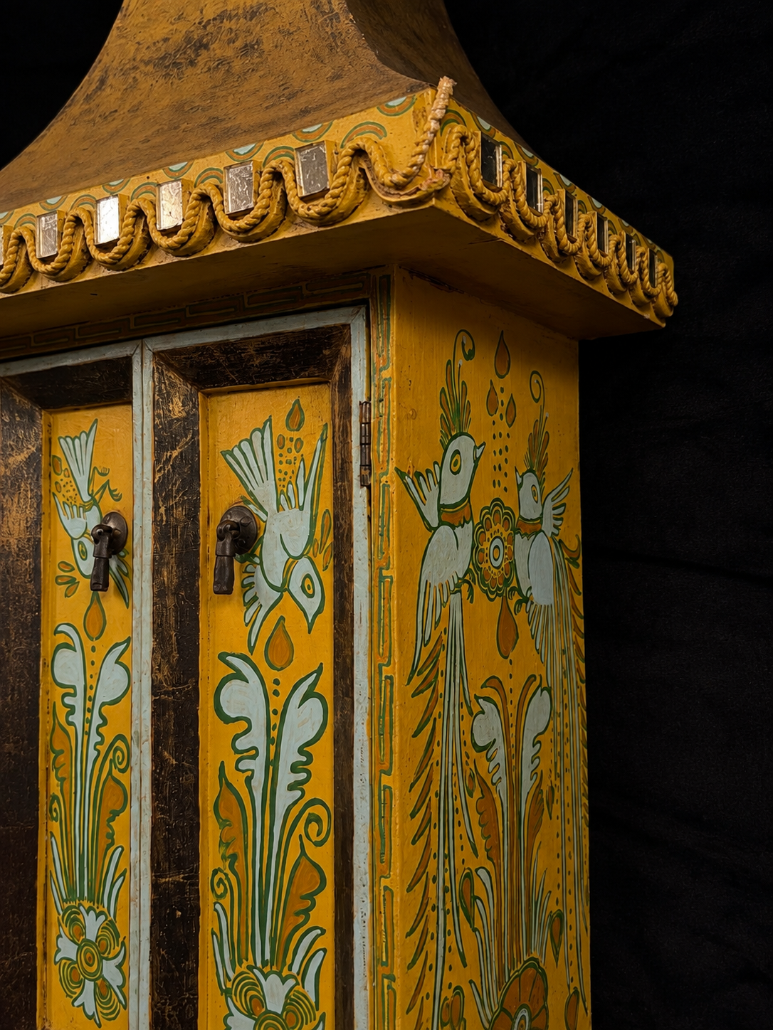 Vintage Mirrored Shrine Wall Cabinet