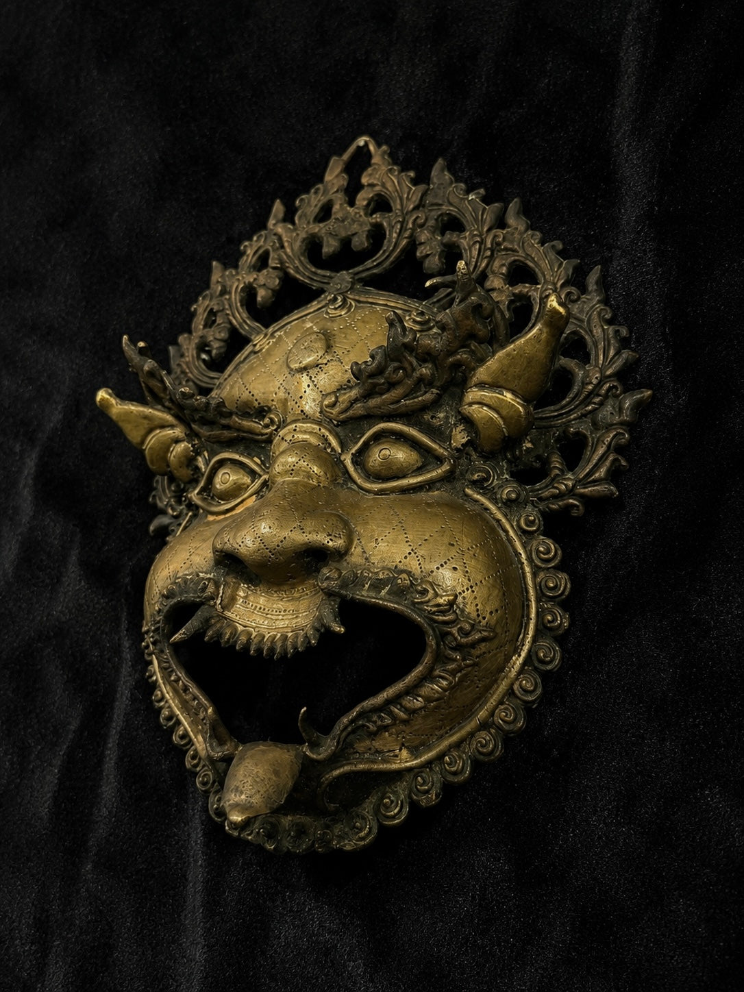 Antique Nepalese Protective Spirit Temple Ornament