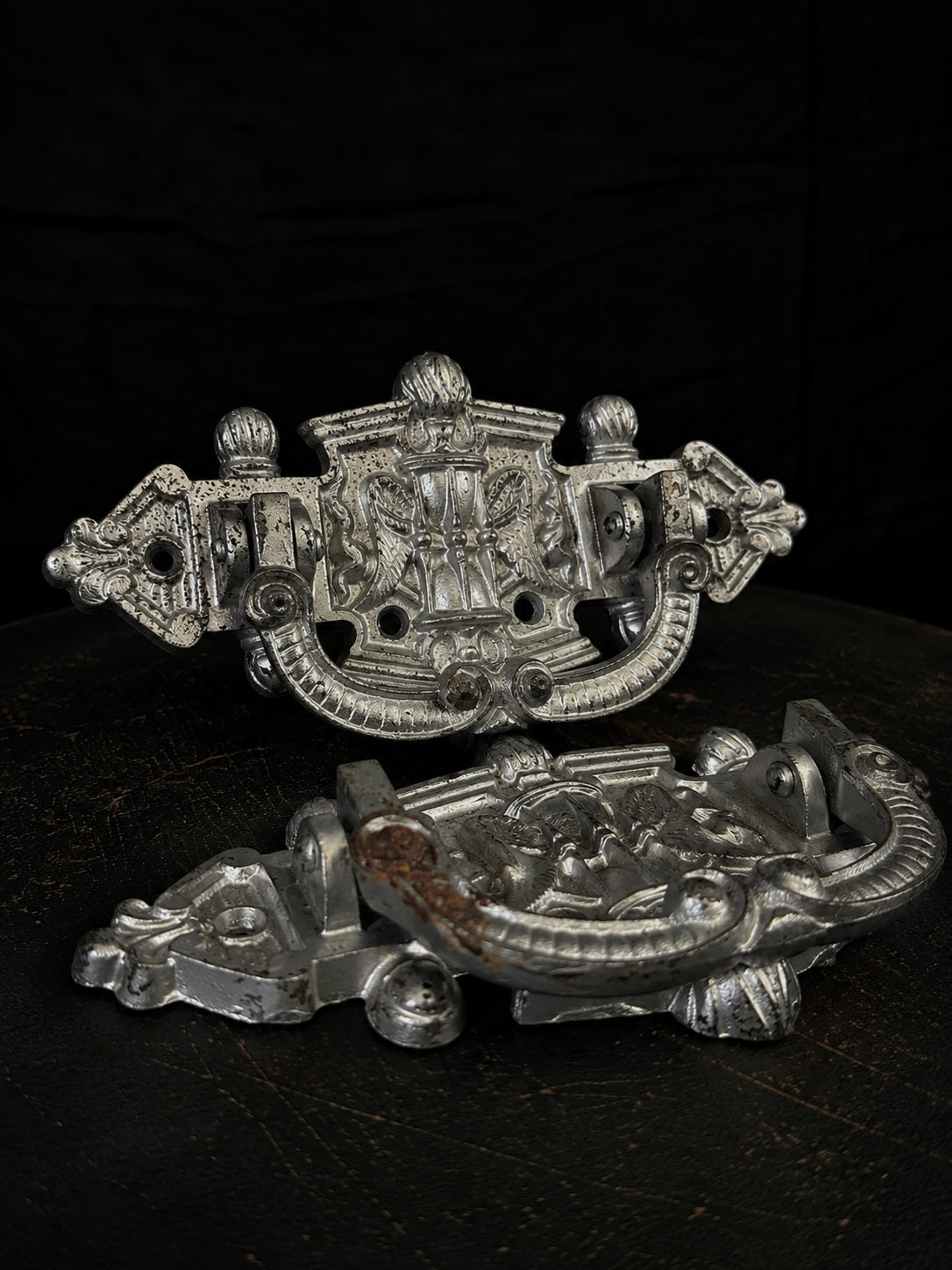 Pair of Victorian Memento Mori Coffin Handles