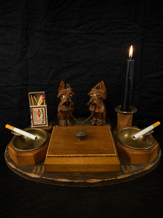 Vintage Folk Art Smoking Companion Set