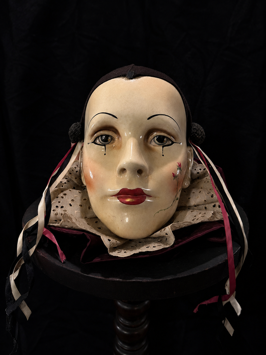 Vintage Pierrot Wall Mask / Hanging Bust