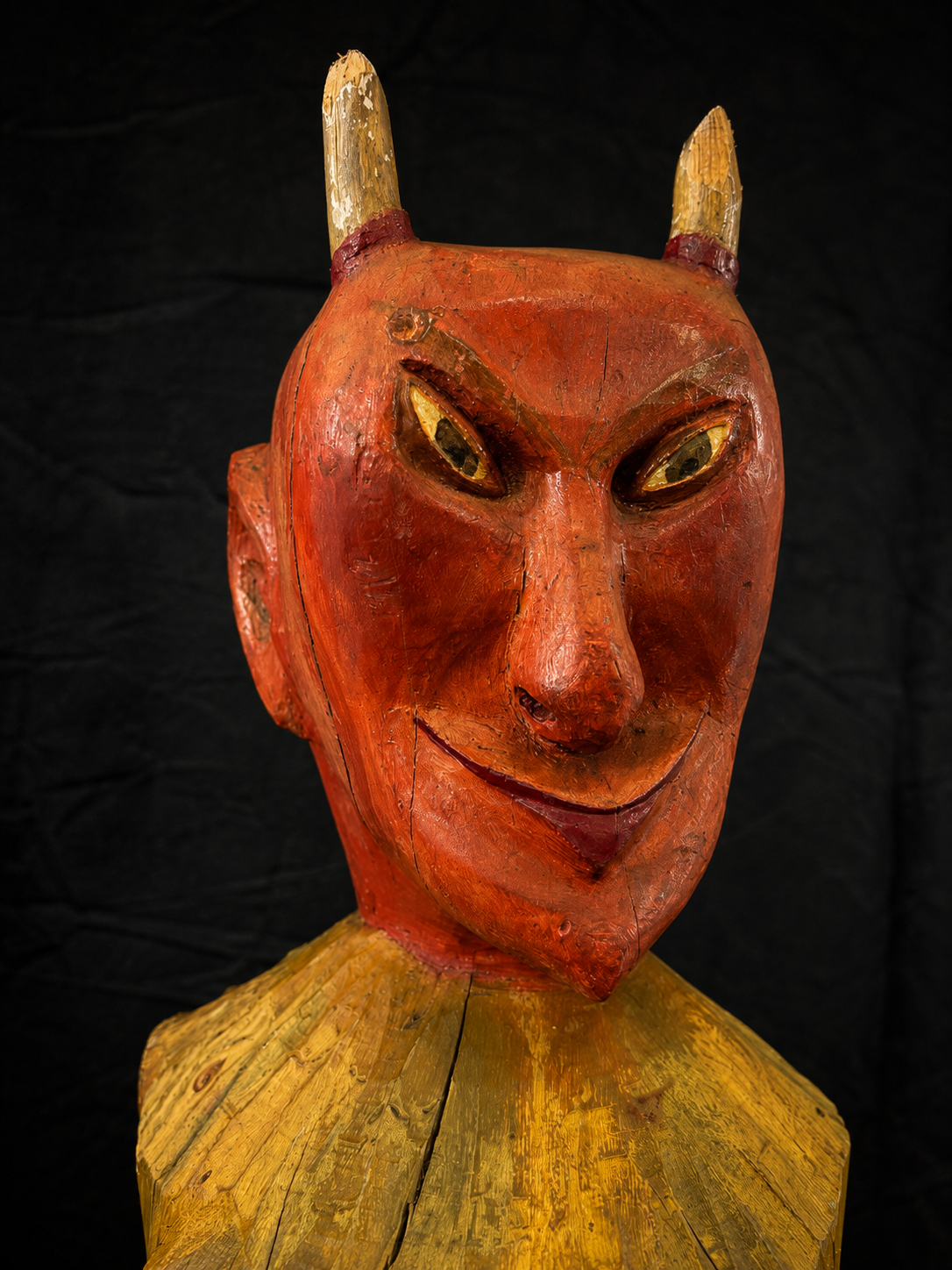 Large Mid-Century Folk Devil Stump