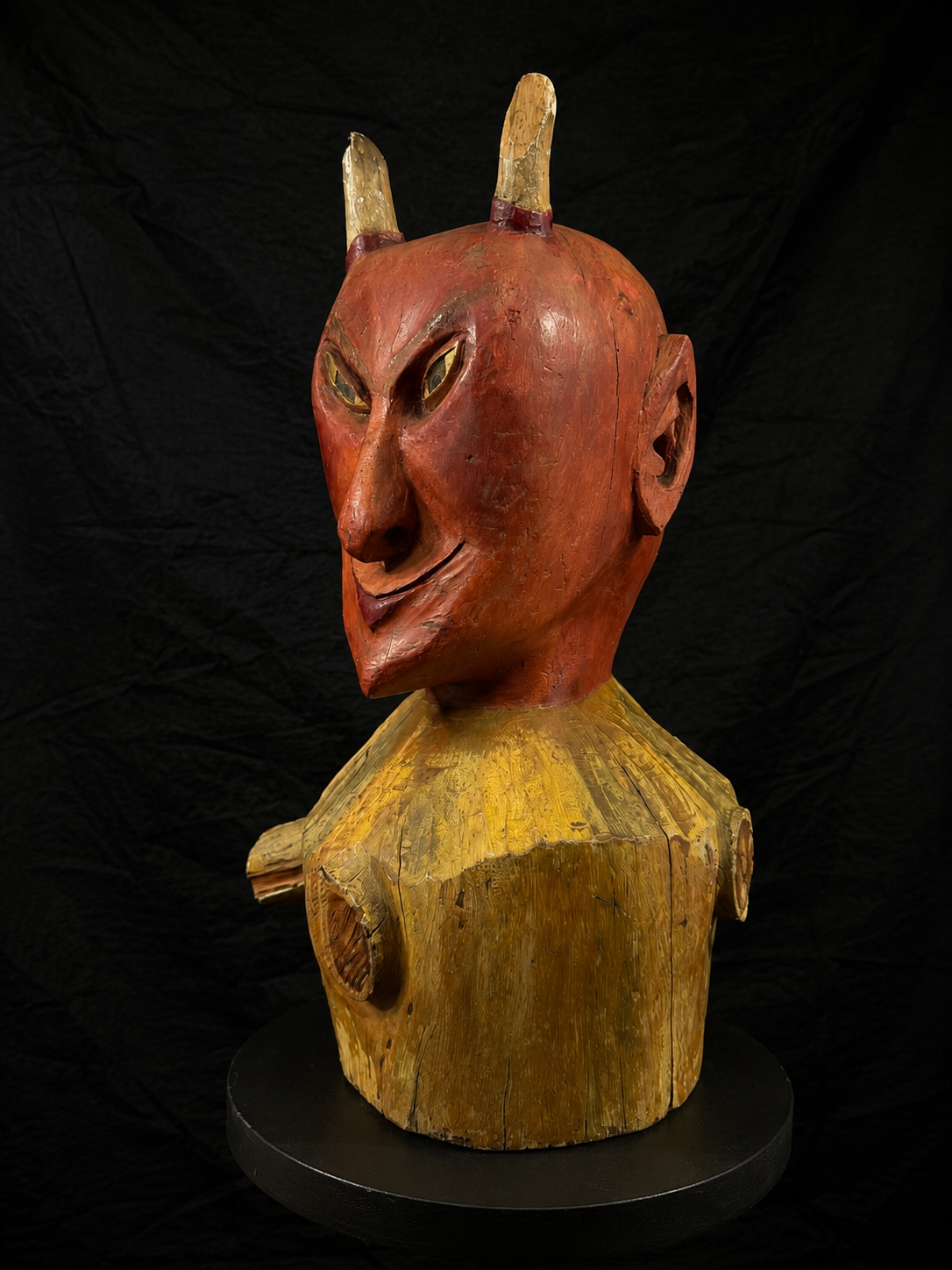 Large Mid-Century Folk Devil Stump