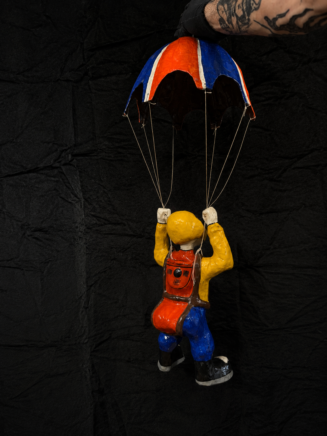 Vintage Papier-Mâché Parachuting Circus Clown #1