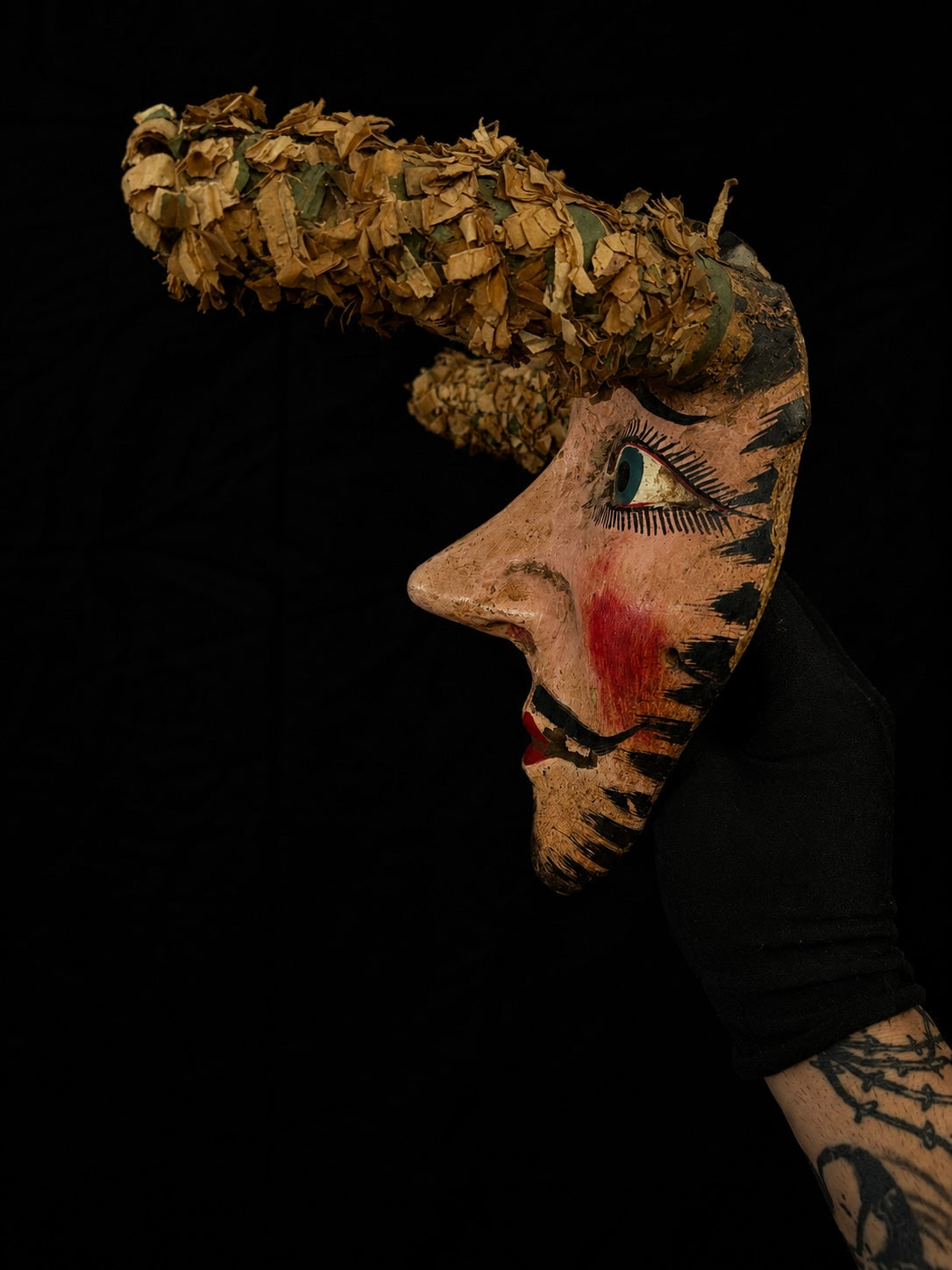 Antique Mexican Carnival Ceremonial Diablo Mask