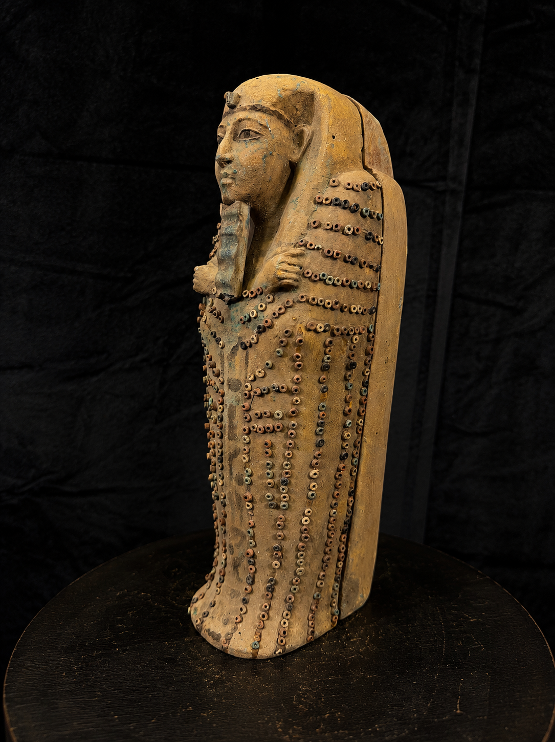 Egyptian Funerary Sarcophagus with Mummiform Figure