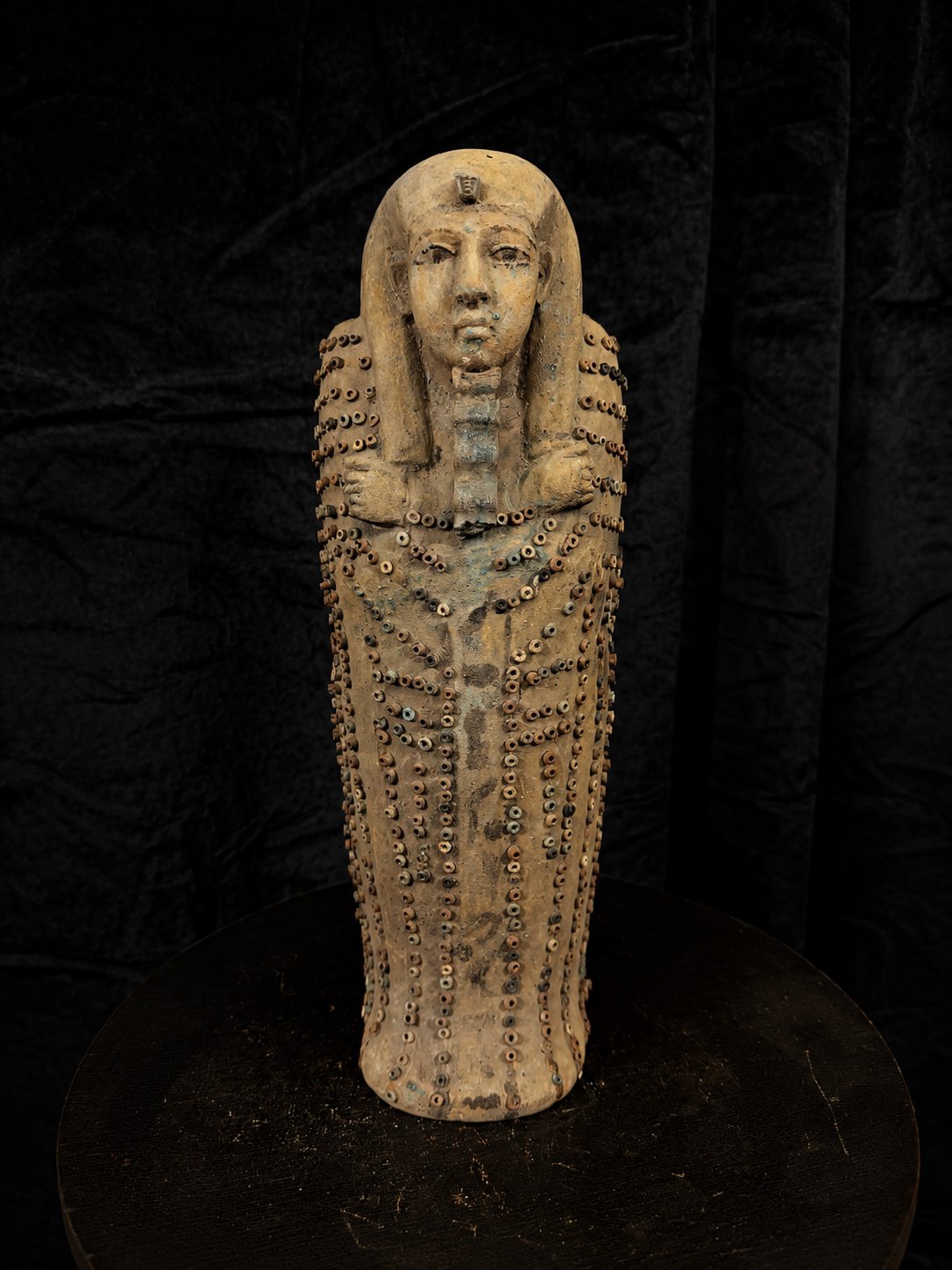 Egyptian Funerary Sarcophagus with Mummiform Figure
