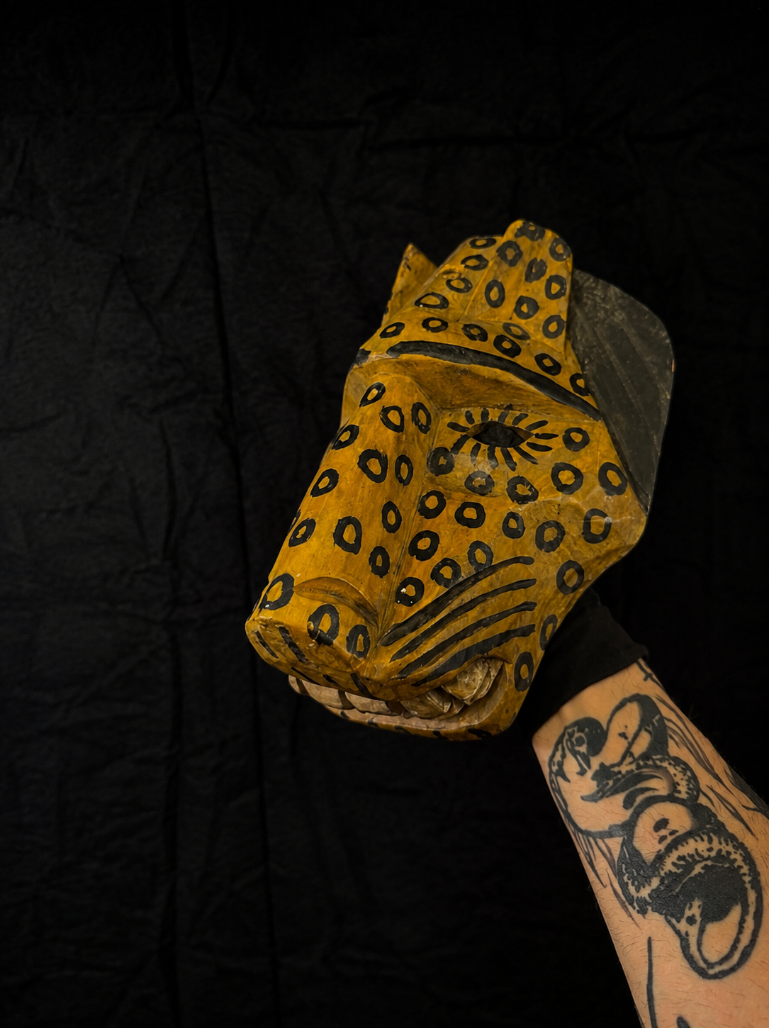 Vintage Mexican Tecuani Jaguar Dance Mask